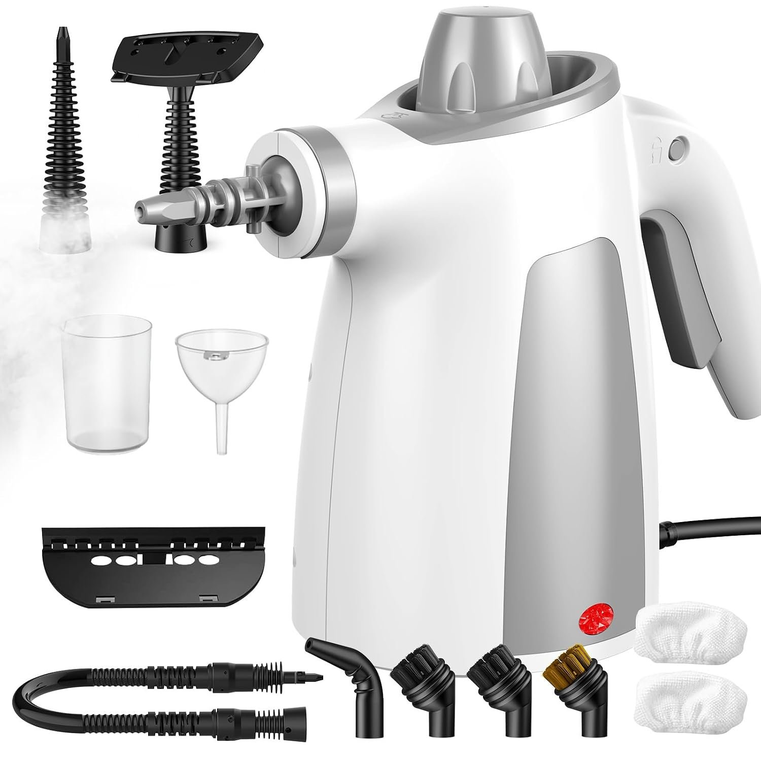 ASSCA Handheld Steam Cleaner, 1050W Portable Steam Cleaner Handheld with 350ml Tank & 12-Piece Accessories, 100% Chemical-Free Multi-Surface Cleaning for Floor, Sofa, Carpet, Tile, Windows, Upholstery