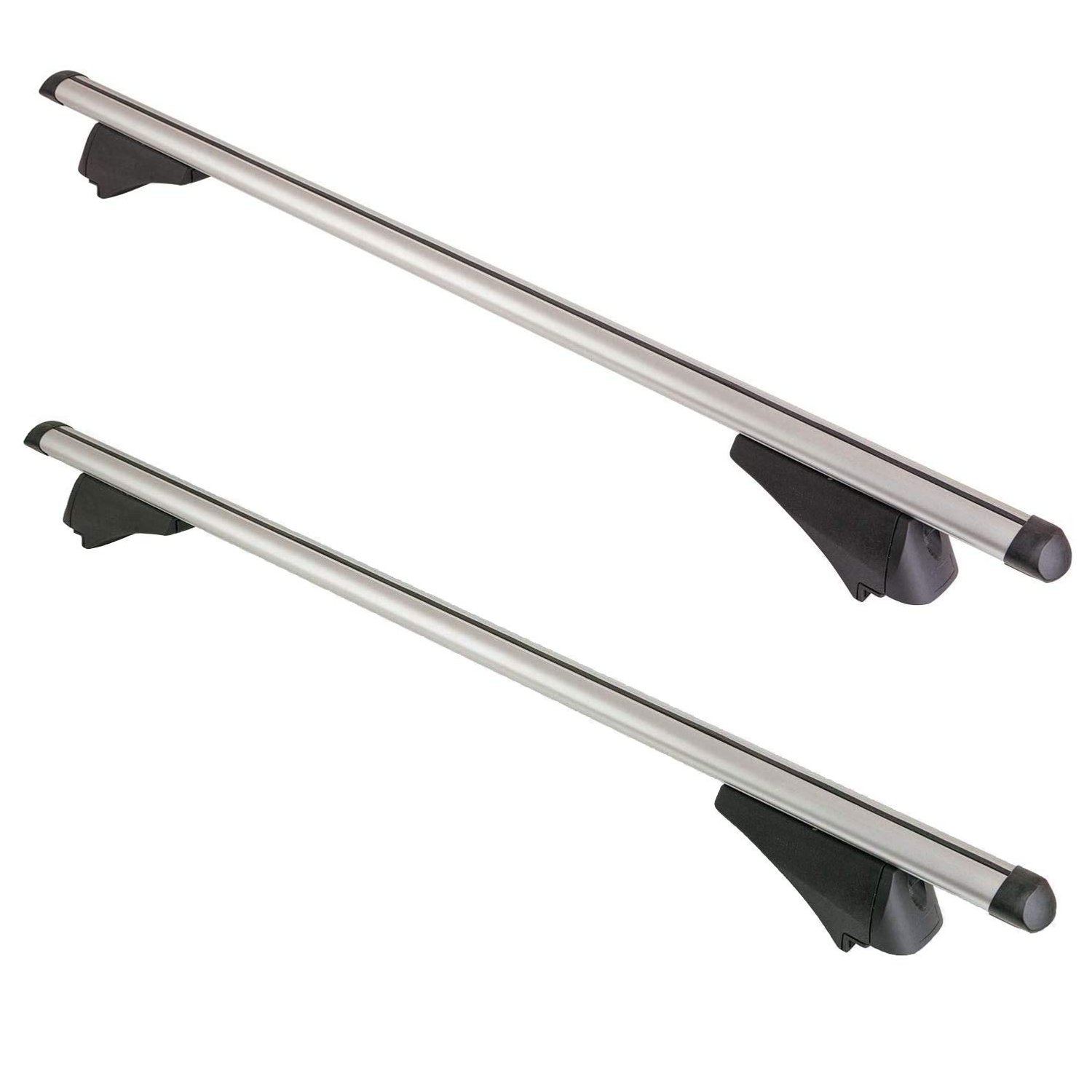 Summit SUM-004 Railing Roof Bars For Cars With Flush Rails, Aluminium, Locking, Set of 2-1.2m, Silver