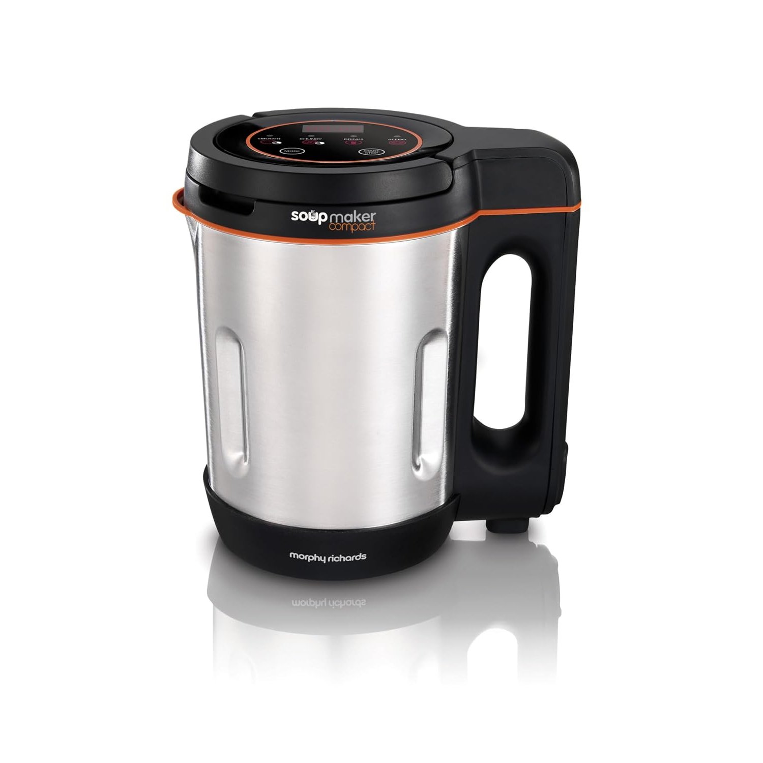 Morphy Richards Compact Soup Maker, 1L, Blend, Smooth and Chunky Soup, Smoothies, Quick and Easy Cooking, 900W, Black & Stainless Steel, 501021