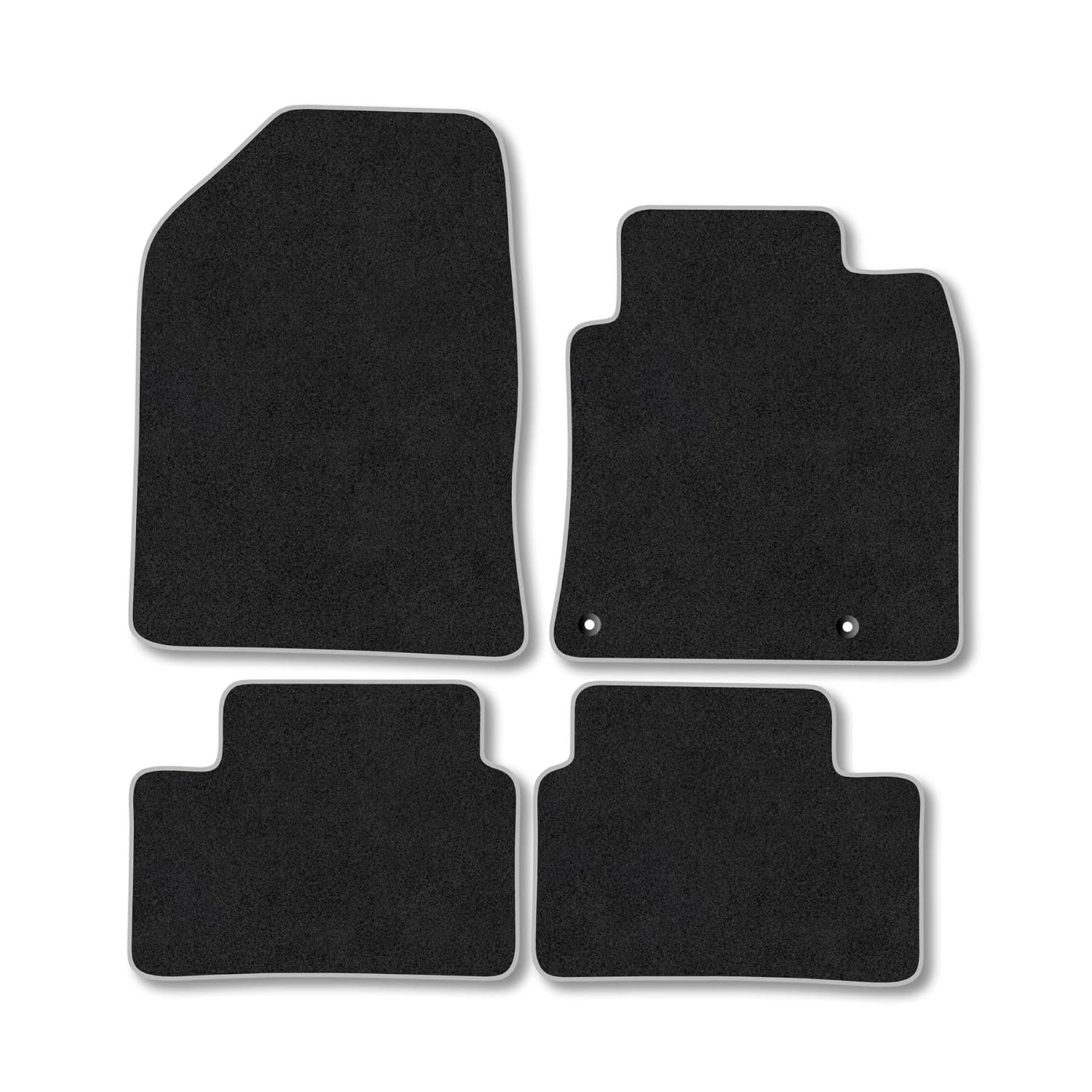 Kia XCeed (2019+) Car Mats Accessories Tailored Fit Carpet Floor Mats Non Slip Grey Trim Accessory Compatible Front Rear Set Anti Slip Full Coverage Granulated Backing Hand-Finished Clips