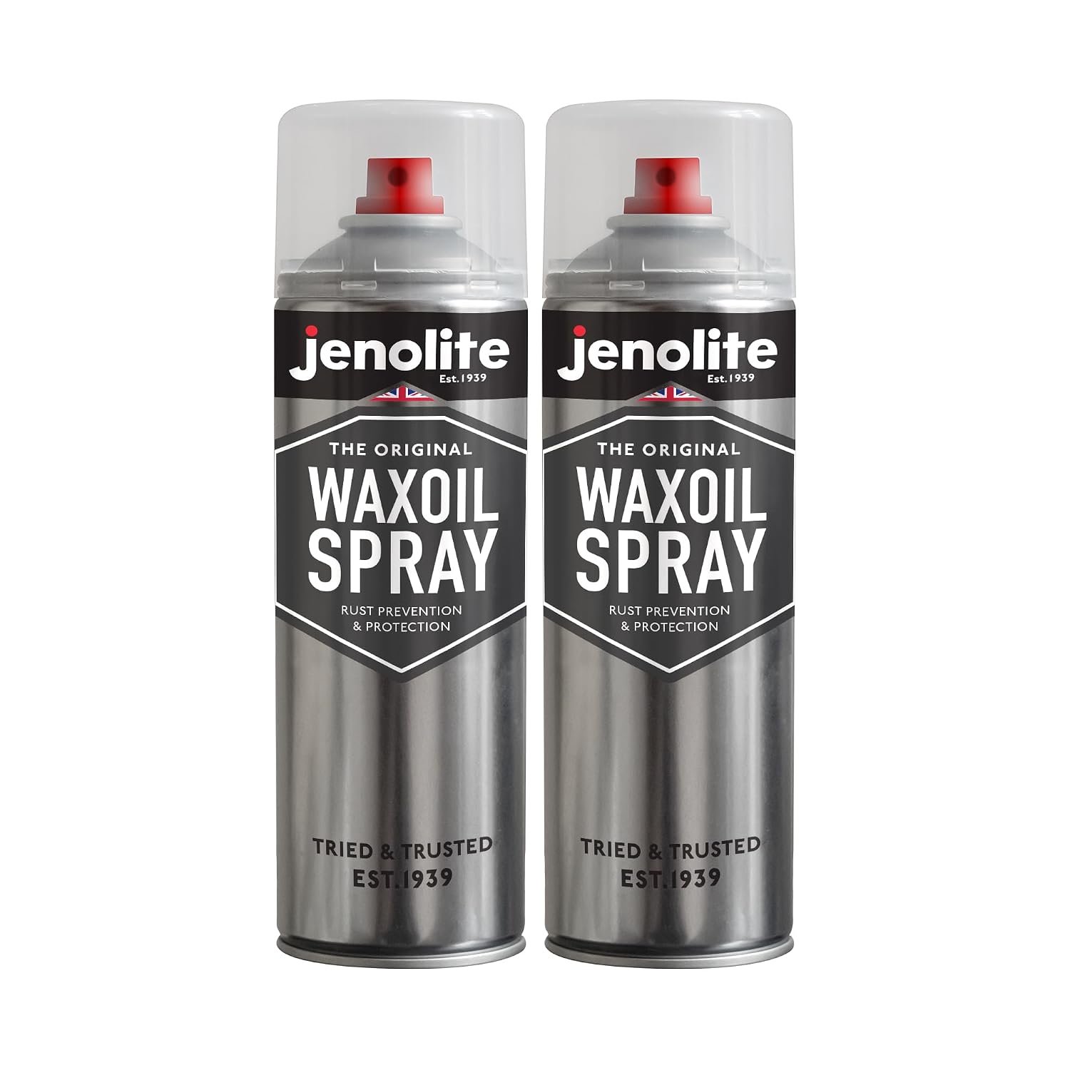 JENOLITE Waxoil Rust Prevention & Protection Aerosol Spray | 2x500ml | CLEAR | Waxoil Aerosol Spray for Cars, Vans & Motorbikes | Rust Protection Spray | Ideal Underseal For Cars