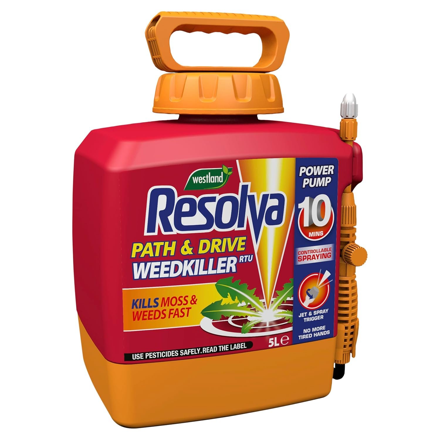 Resolva Path & Drive Weedkiller 5L Power Pump RTU Dlabel, Red