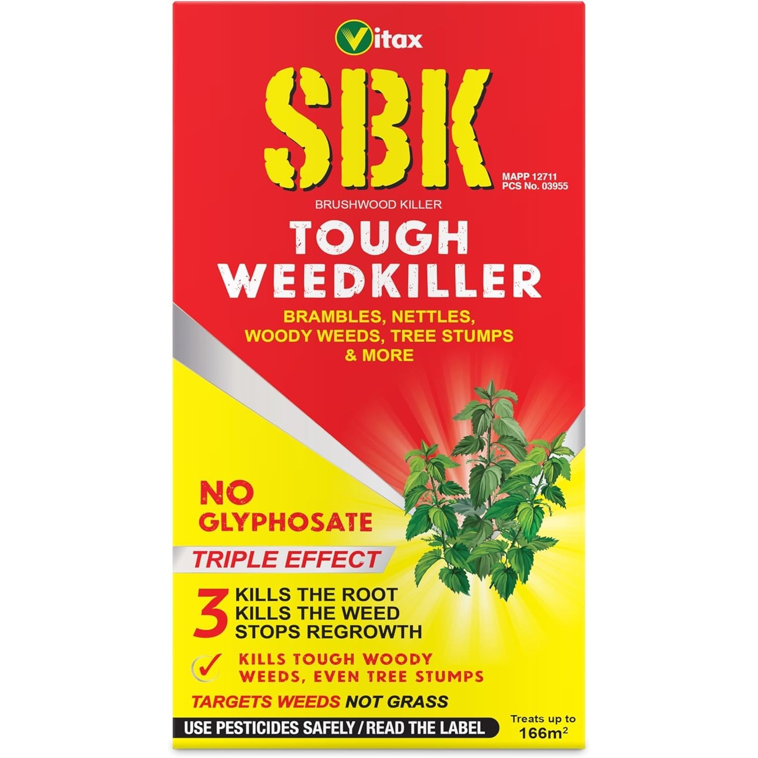 Vitax SBK Brushwood Killer Tough Weedkiller Concentrate – Kills Weeds Down to the Roots, Ideal for Brambles, Nettles, Dock, Woody Weeds, Tree Stumps & Hardwood (500ml)
