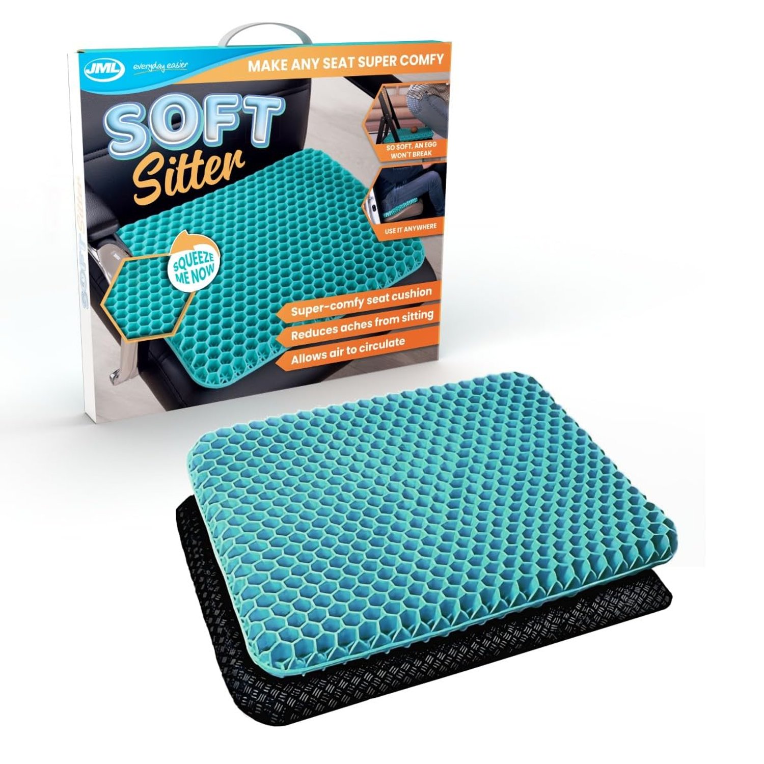 JML Soft Sitter TV Bundle Offer (Aqua Green + Cover, Bundle (1x Soft Sitter + 1x Cover))