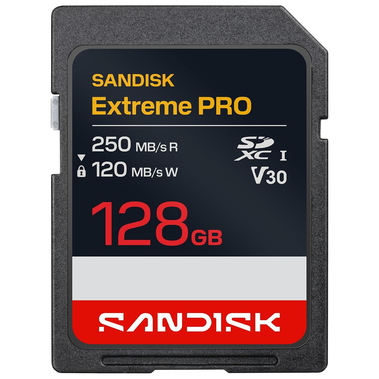 SANDISK Extreme PRO SD UHS-I Card 128GB (up to 250MB/s read speed and 120MB/s write speed, 4K UHD video, U3, V30) Memory Zone App