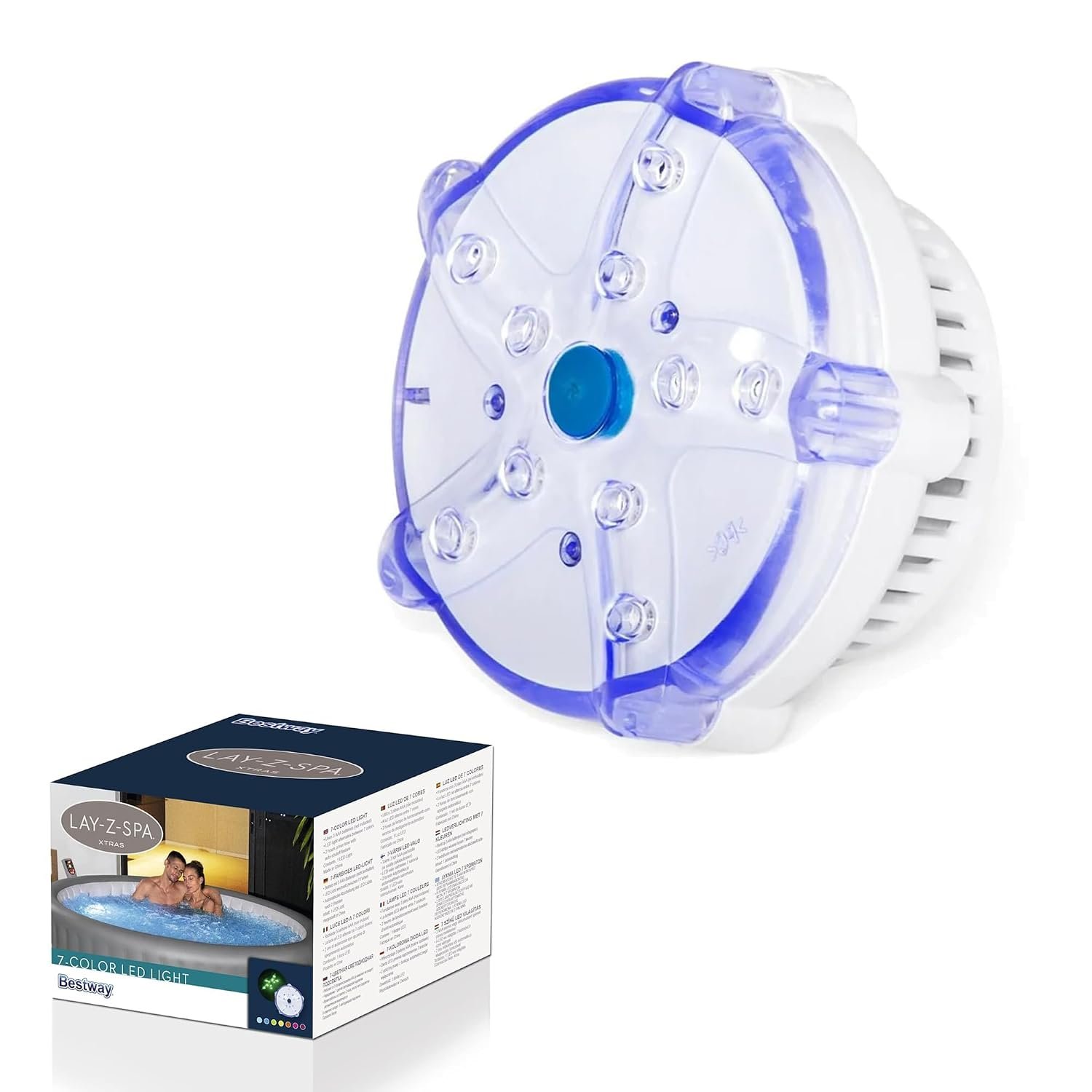 Lay-Z-Spa LED Light Accessory for Hot Tubs, 7 Colour Underwater Light (2 Modes)