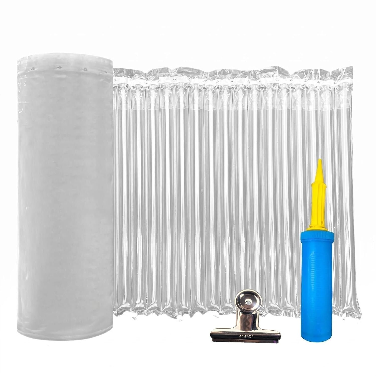 Large Bubble Cushioning wrap Roll Packing - 400mm x 50M Inflatable Air Column Wrap Bubble Roll for heavy duty, Shipping Supplies for Online Store, moving Package (Clear, 15.8IN x164FT)