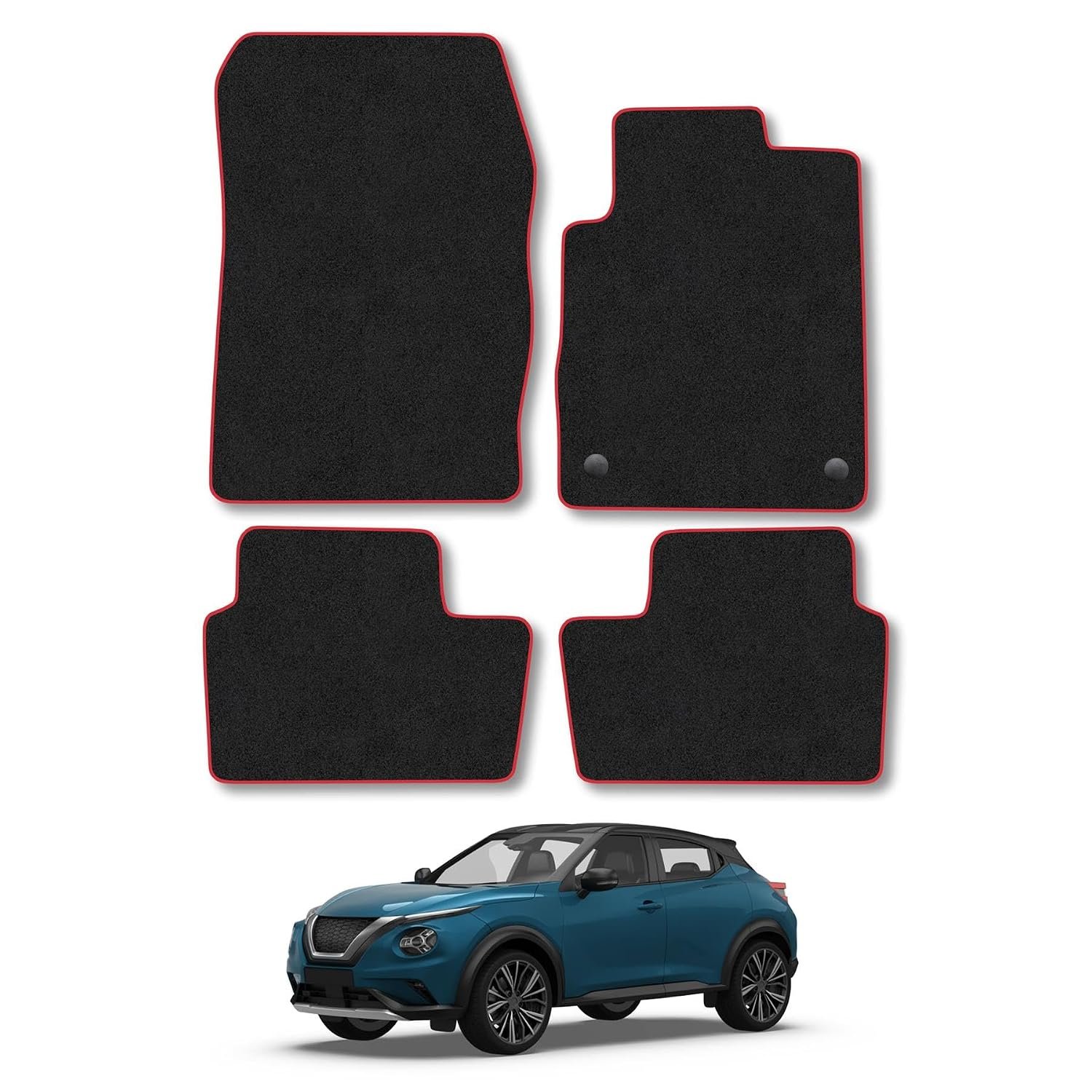 Nissan Juke (2019+) [F16 Facelift] Car Mats Accessories Tailored Fit Carpet Floor Mats Non Slip Grey Trim Accessory Compatible Front Rear Set Anti Slip Full Coverage Granulated Backing Hand-Finished