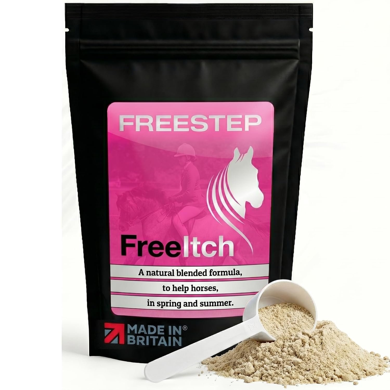 Freestep FreeItch | Horse Itch Relief Supplement | Sweet Itch Treatment for Horses | Burdock Root & Bromelain Powder for Itchy Skin | Midge Sensitive Formula for a scratch Free Horse | Molasses Free