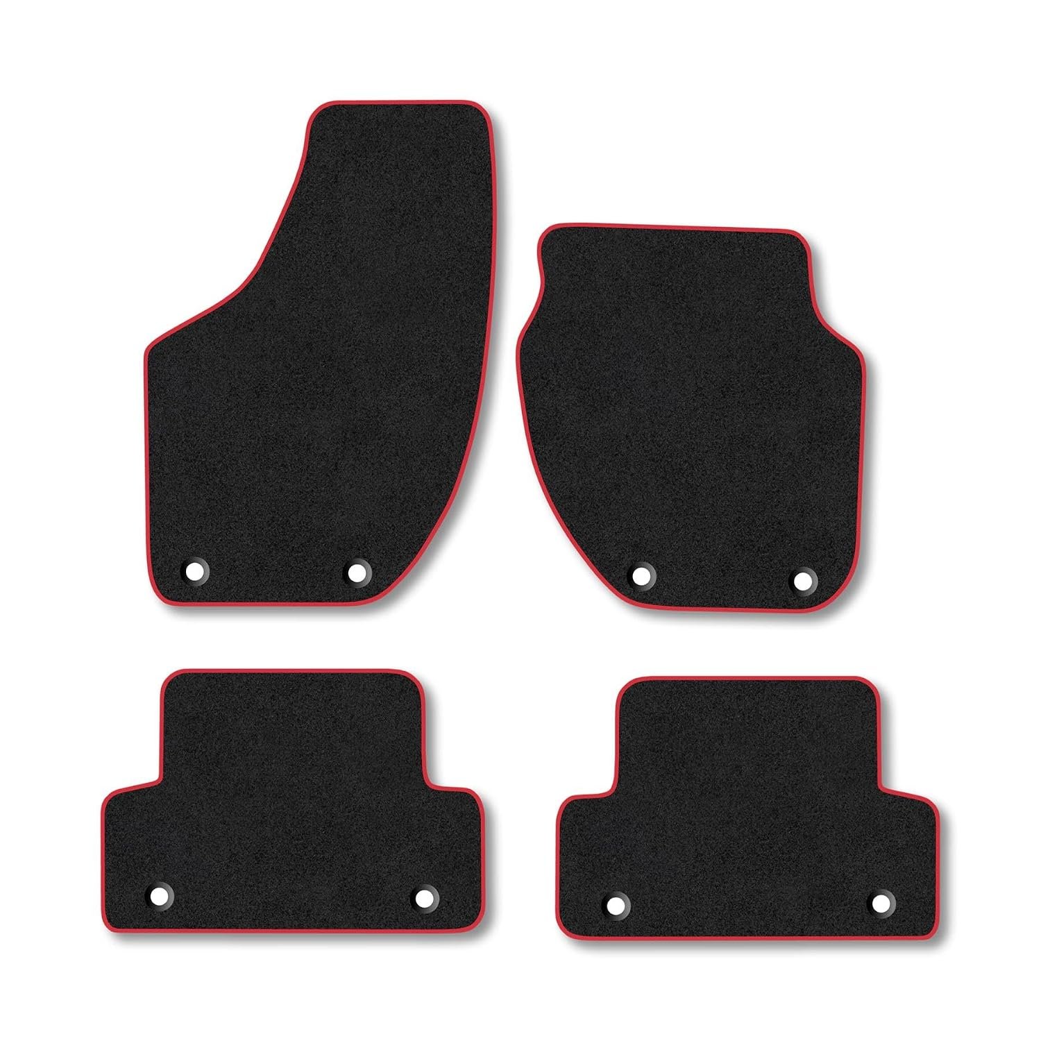 Volvo V40 (2012-2019) [8 Clip] Car Mats Accessories Tailored Fit Carpet Floor Mats Non Slip Red Trim Accessory Compatible Front Rear Set Anti Slip Backing Custom Fit Hand-Finished Full Coverage Clips