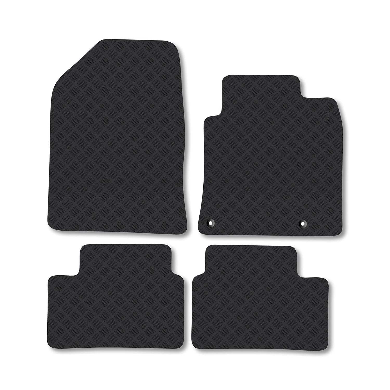 Kia XCeed (2019+) Rubber Car Mats Accessories Tailored Fit Compatible Accessory Waterproof Protection Non-Slip Floor Mats Full Coverage Durable Front Rear Set Coverage with Clips