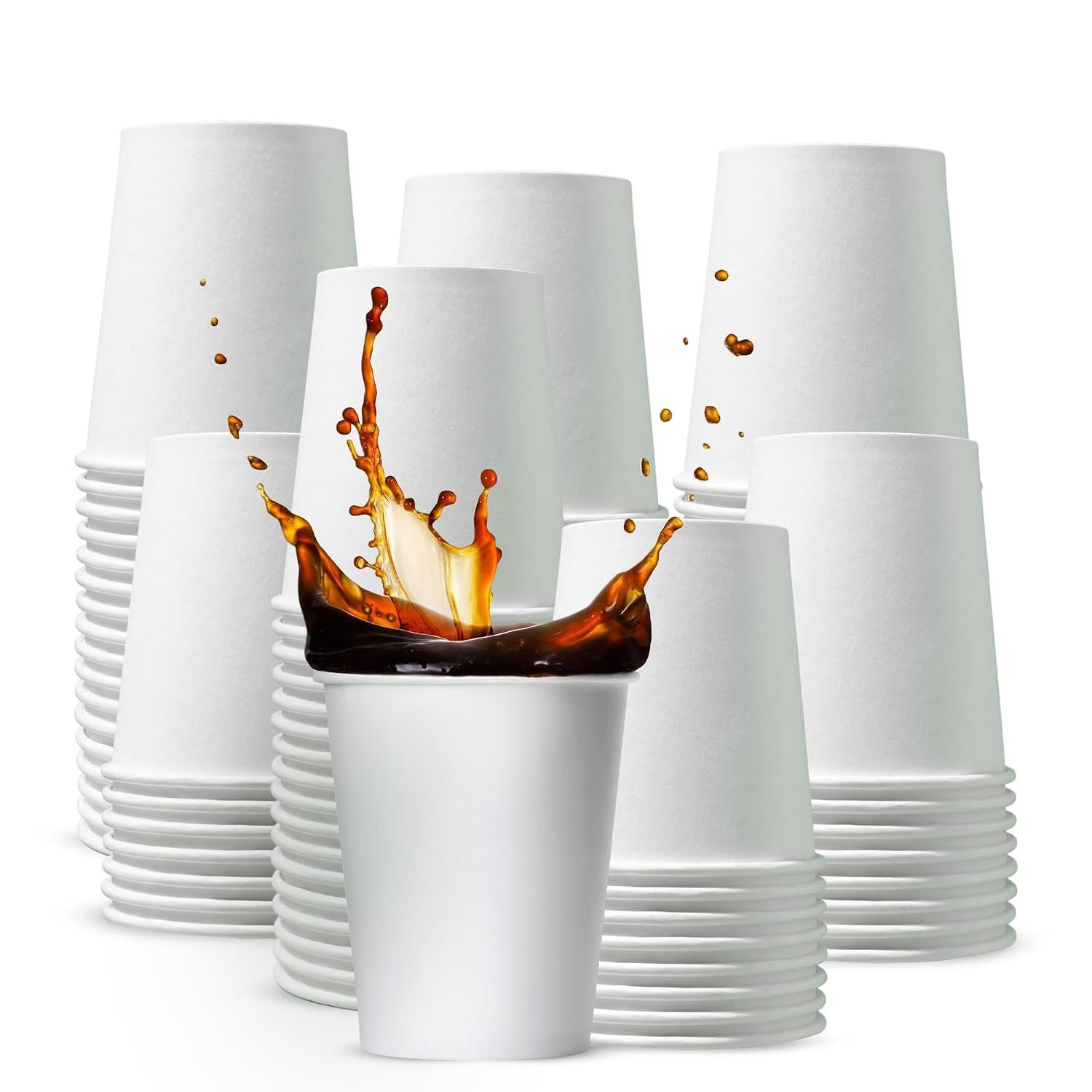 Chef Royal 1000 x 7oz Paper Cups for Hot & Cold Drink Disposable Coffee Cups Eco Friendly Compostable Cups Perfect to Use for Your Home, Office, Cafe, Work Outdoors White Cups