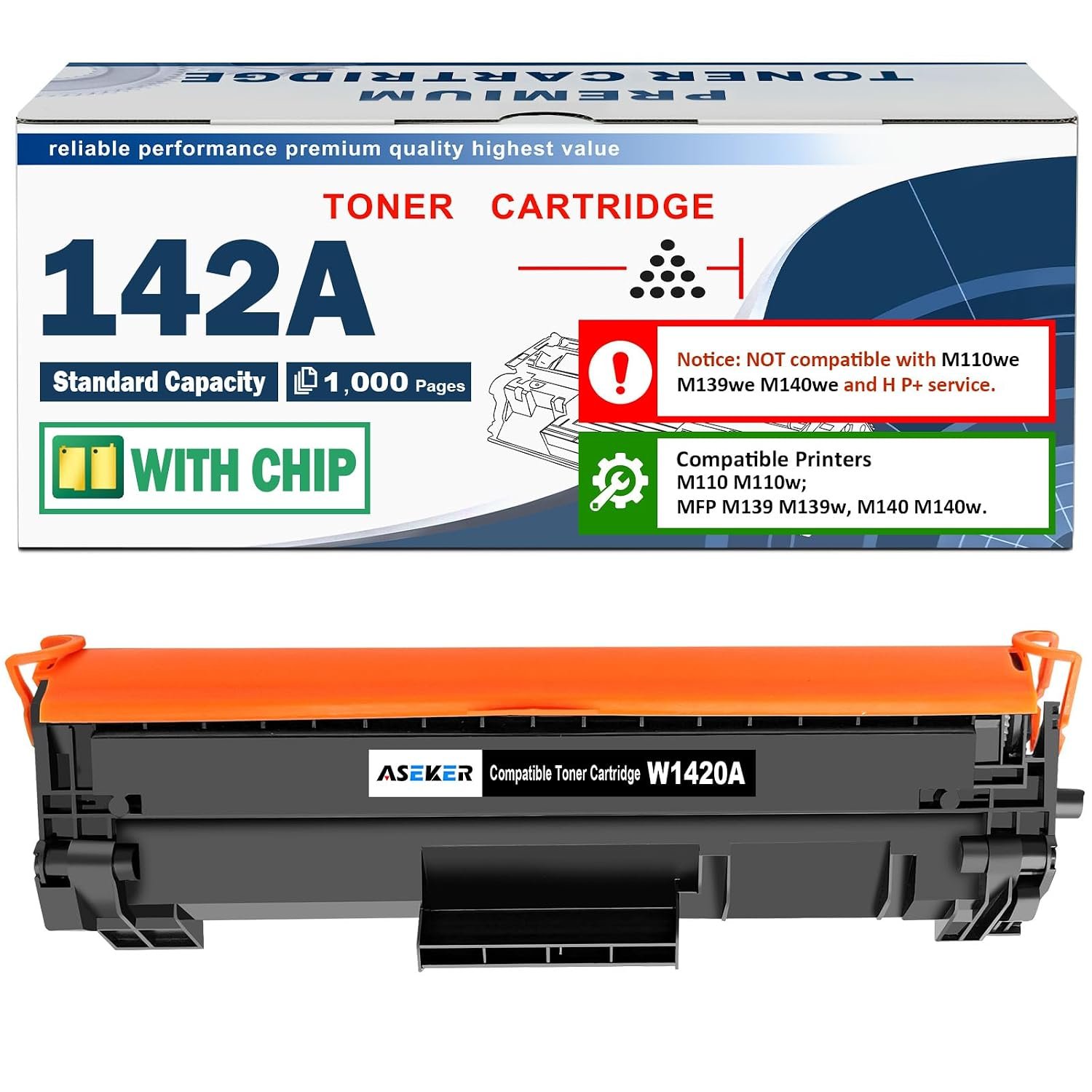 142A W1420A Toner Cartridge Black [with Chip] Compatible for HP LaserJet M110 M110w MFP M139 M139w M140 M140w Printer