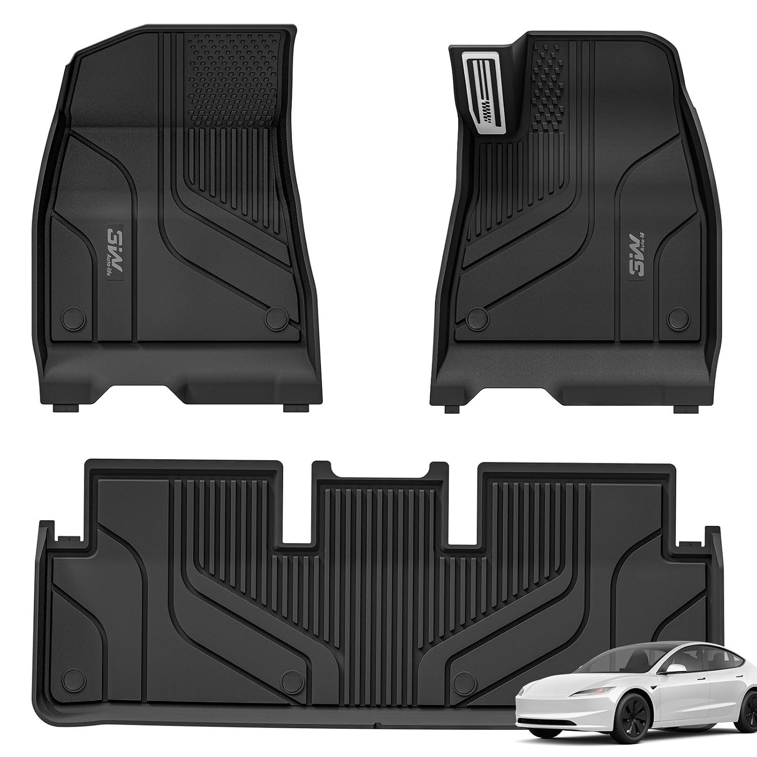 3W Floor Mats Fit for 2024-2026 Tesla Model 3 Highland, Odorless Thoex™ Dog Friendly All Weather Premium Car Mat, Waterproof Anti-Slip Easy to Clean Heavy Duty Liner Tesla Accessories