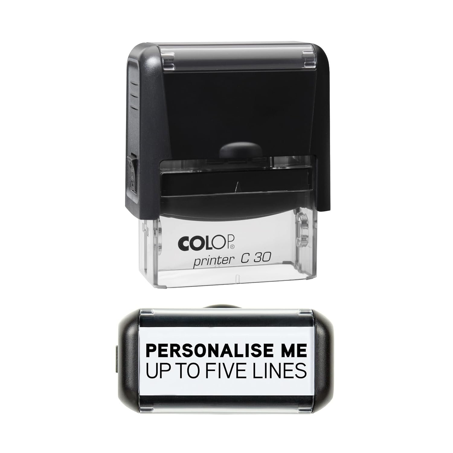 Personalised Custom Made Self-Inking Business Company Address Rubber Ink Stamp - 48mm x 18mm (5 Lines)