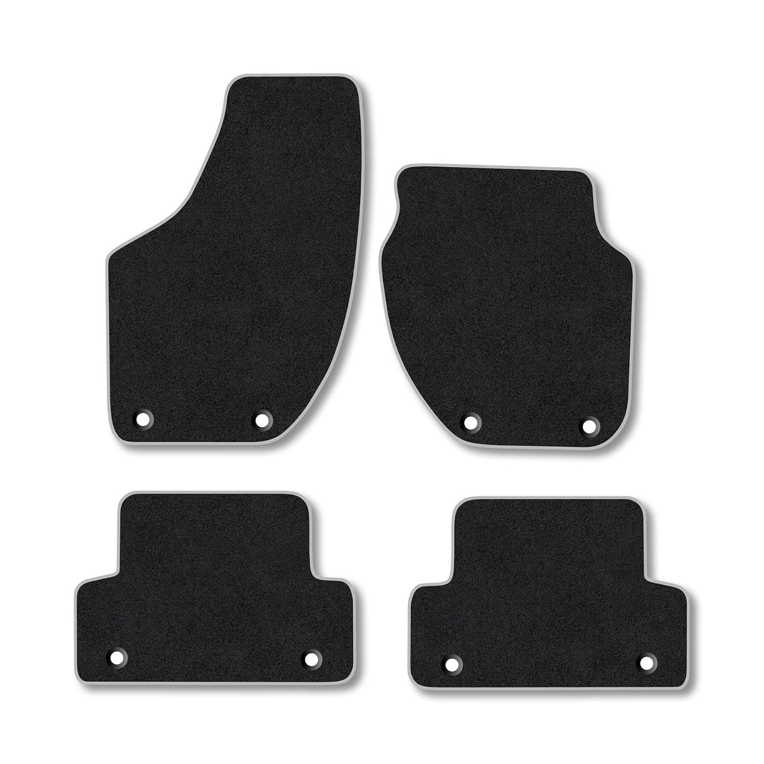 Volvo V40 (2012-2019) [8 Clip] Car Mats Accessories Tailored Fit Carpet Floor Mats Non Slip Grey Trim Accessory Compatible Front Rear Set Anti Slip Full Coverage Granulated Backing Hand-Finished Clips