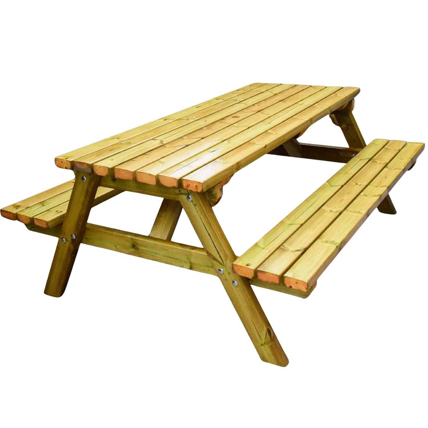 MG Timber Heavy Duty Premium, A-frame Picnic table, Bench. Made From Pressure Treated Swedish Redwood (SQ CORNERS, 4FT)