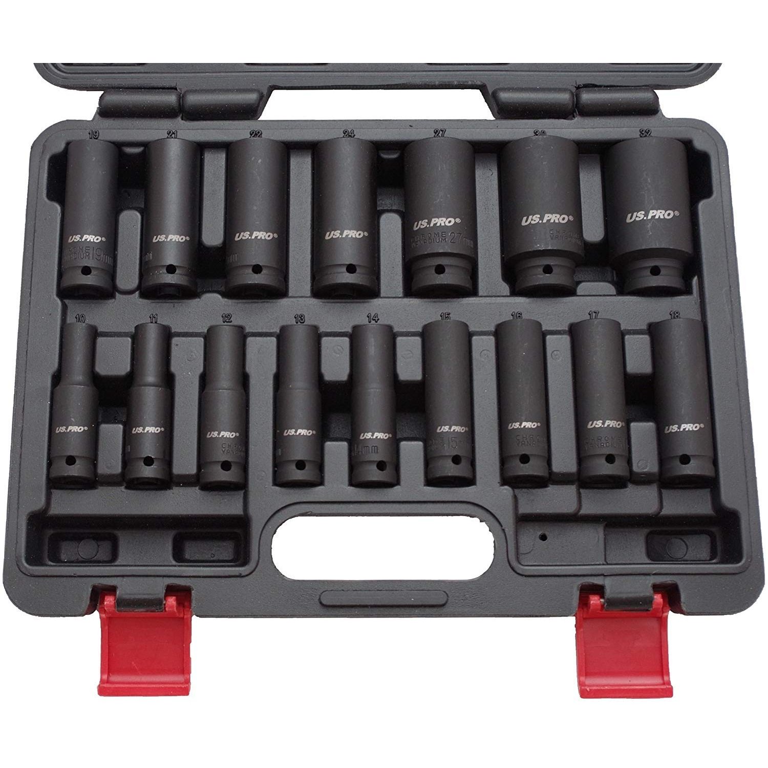 US PRO by Bergen 16pc 1/2'' Dr 6-Point European Deep Impact Socket Set B1340