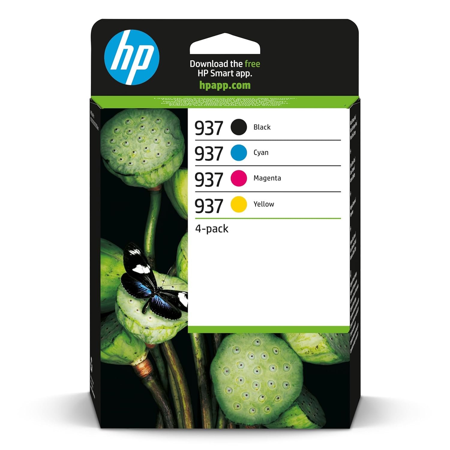 HP 937 Black/Cyan/Magenta/Yellow Original Ink Cartridge Multipack (6ZC72AE) – Works OfficeJet Pro 9120e, 9122e, 9125e, 9130e, 9132e, 9135e, 9720e, 9730e Printers