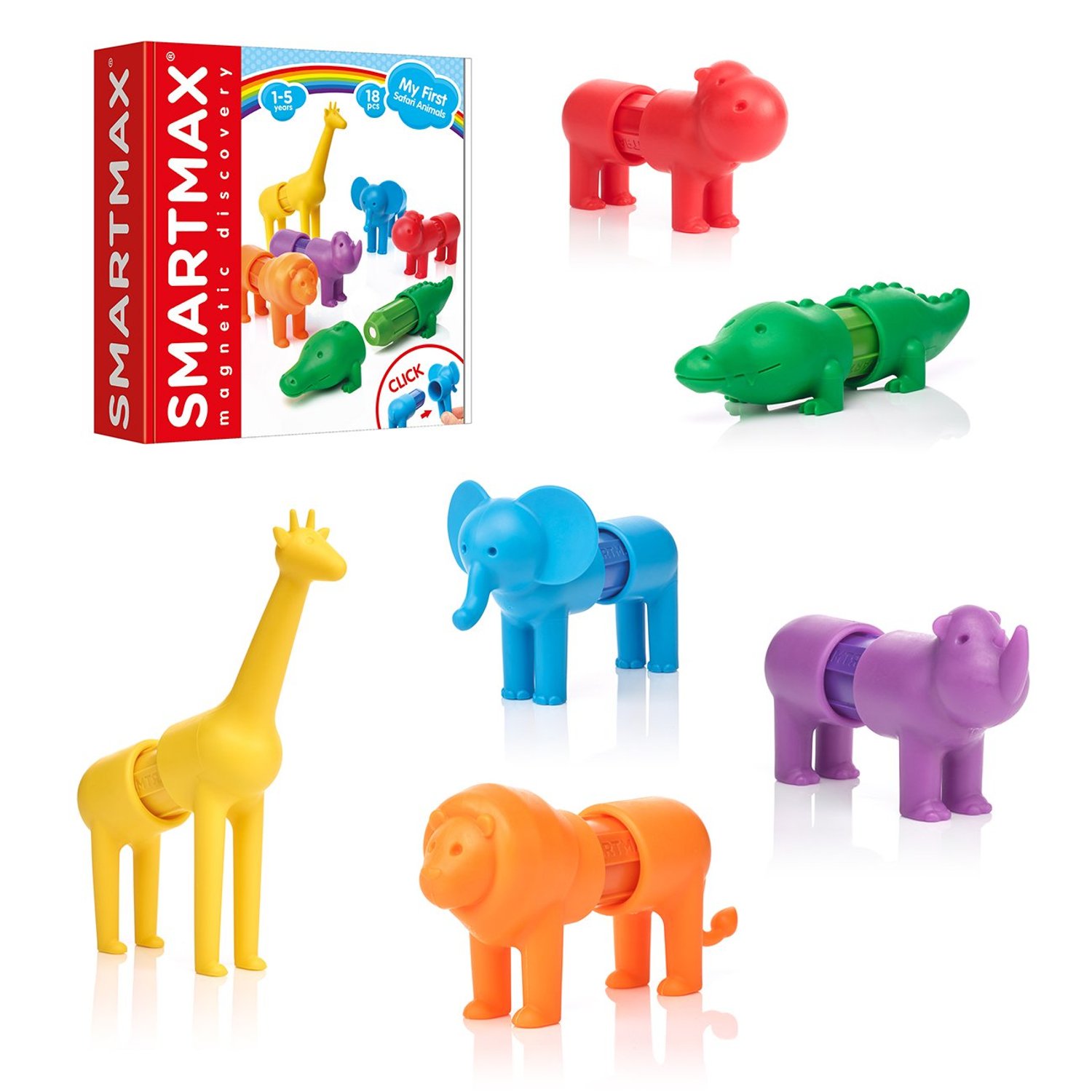 Ludilo Smartmax - My First Safari Animals | Children's Games | Kids Magnets 1 Year To 5 Years | Magnetic Shapes | Educational Toys | Travel Games | Sensory Toys