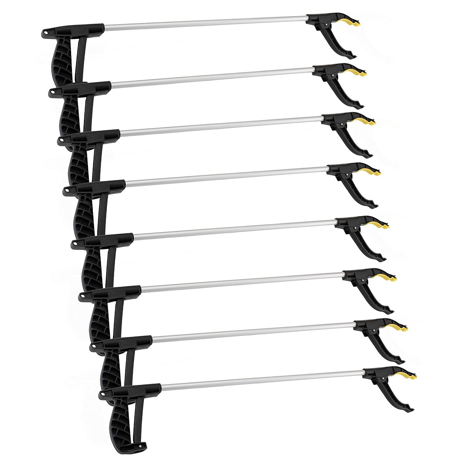 Straame Garden | Litter Picker Grab & Grip Reaching Litter Rubbish Pick Up Tool | Leaf Grabber Stick | Multiuse Grabber Light Items (Standard Pick Up Tool Pack of 8)