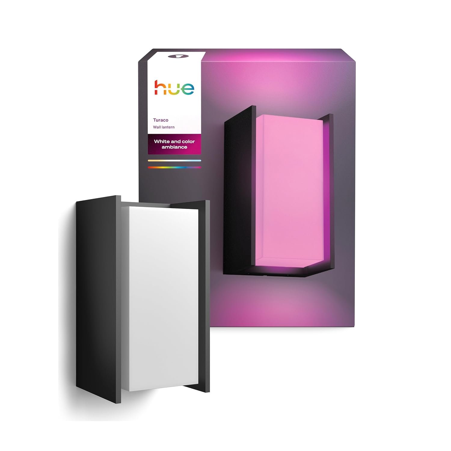 Philips Hue Turaco Outdoor wall Light, Anthracite, dimmable, Warm White Light, controllable via app, Compatible with Amazon Alexa (Echo, Echo Dot), new Generation