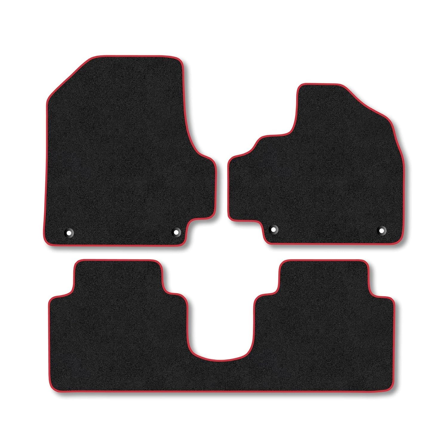 Hyundai Ioniq 5 (2021+) [Sliding Centre Console] Car Mats Accessories Tailored Fit Carpet Floor Mats Non Slip Red Trim Accessory Compatible Front Rear Set Anti Slip Backing Custom Fit Full Clips