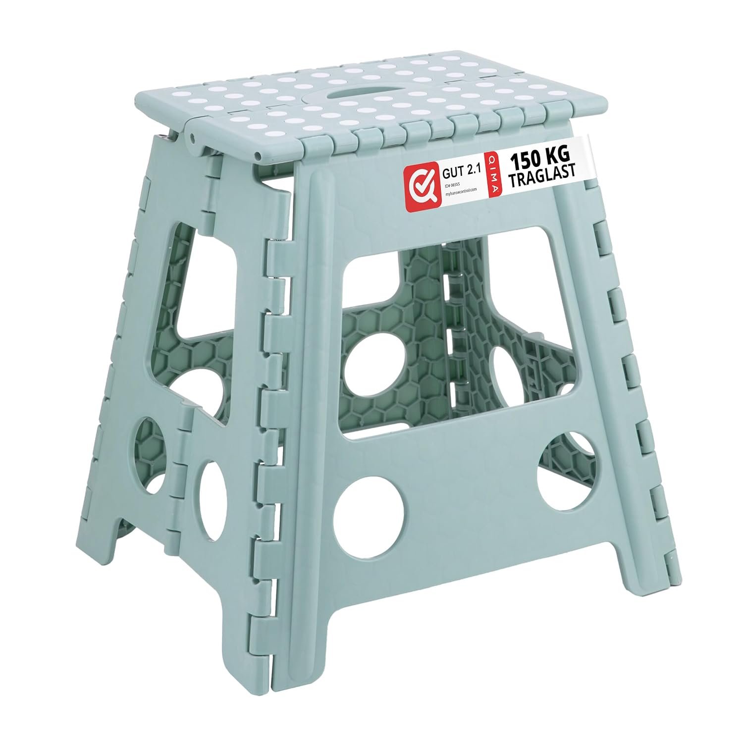 Relaxdays XL Folding Stool, Portable, Large Bathroom Step Stool, For up to 120 kg, Plastic, 39.5 cm Tall