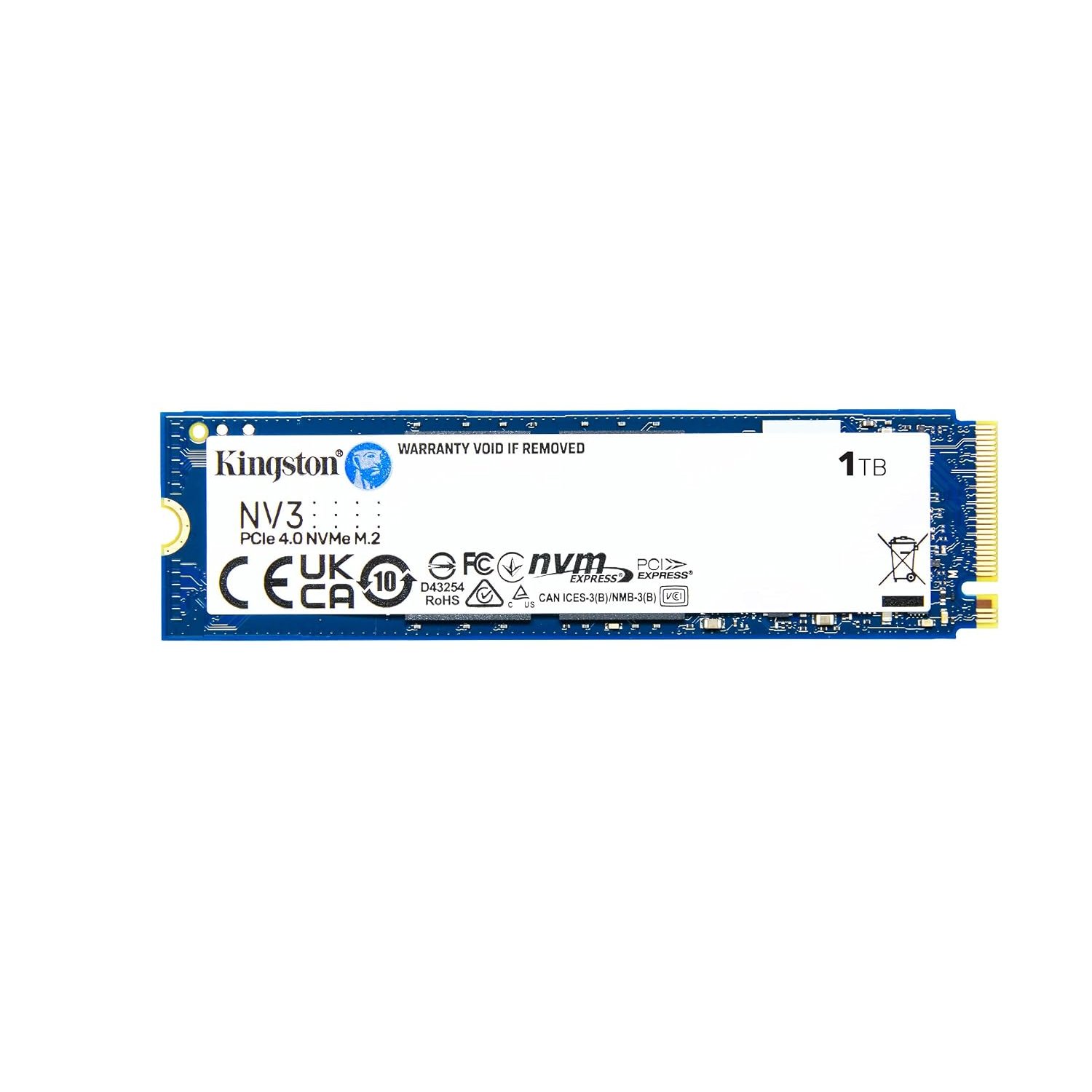 Kingston NV3 NVMe PCIe 4.0 Internal SSD 1TB M.2 2280-SNV3S/1000G