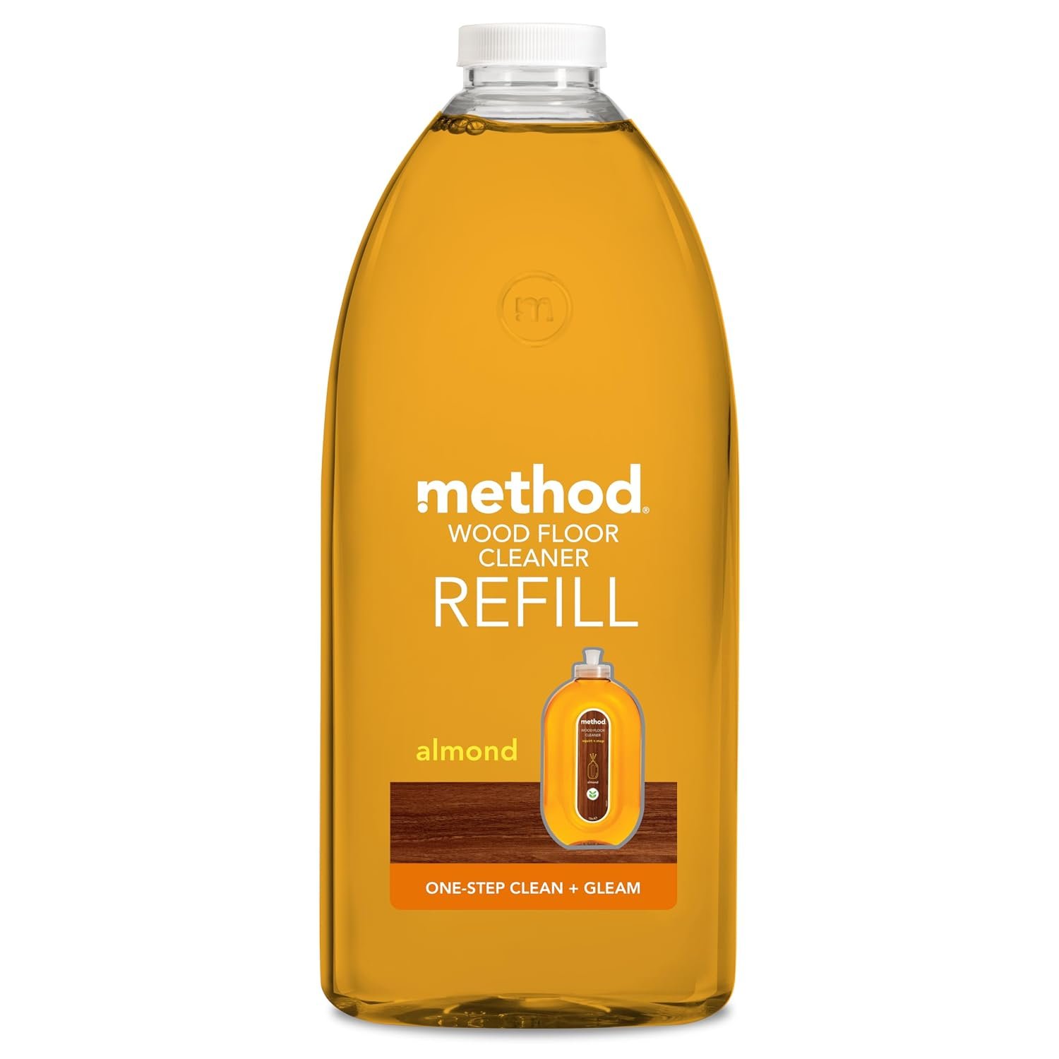 Method Wood Floor Cleaner Refill, Moisturising Oil, Surface Spray, Gently Cleans and Shines, Almond Natural Scent, Pack of 1, 2L