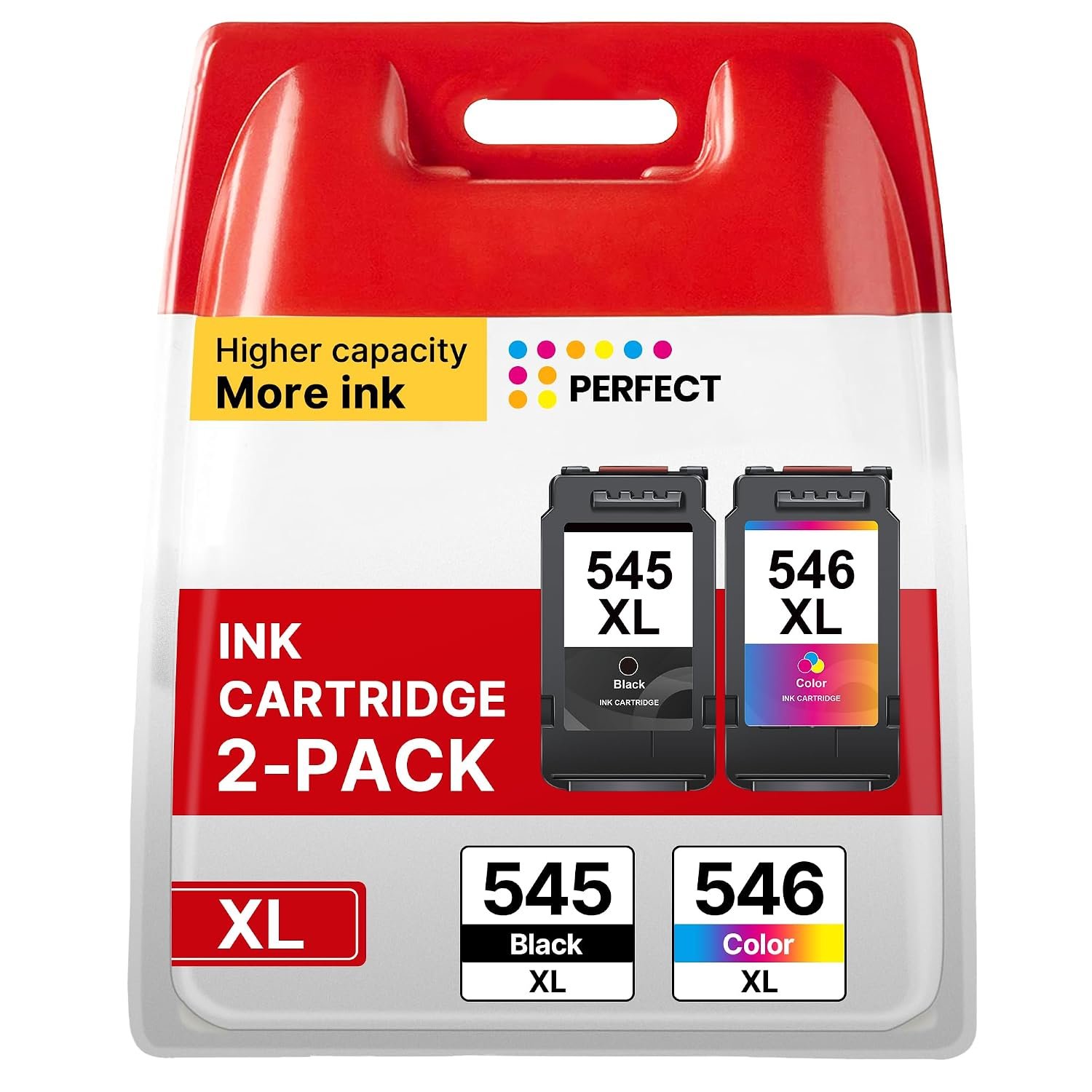 545XL 546XL Ink Cartridges Replacement for Canon Ink Cartridges 545 546 PG-545 CL-546 XL Black and Colour for Pixma TS3350 TS3150 MG3050 MG2550S MG2950 TR4550 TR4551 TR4650 MX495 TS3355（2-Pack）