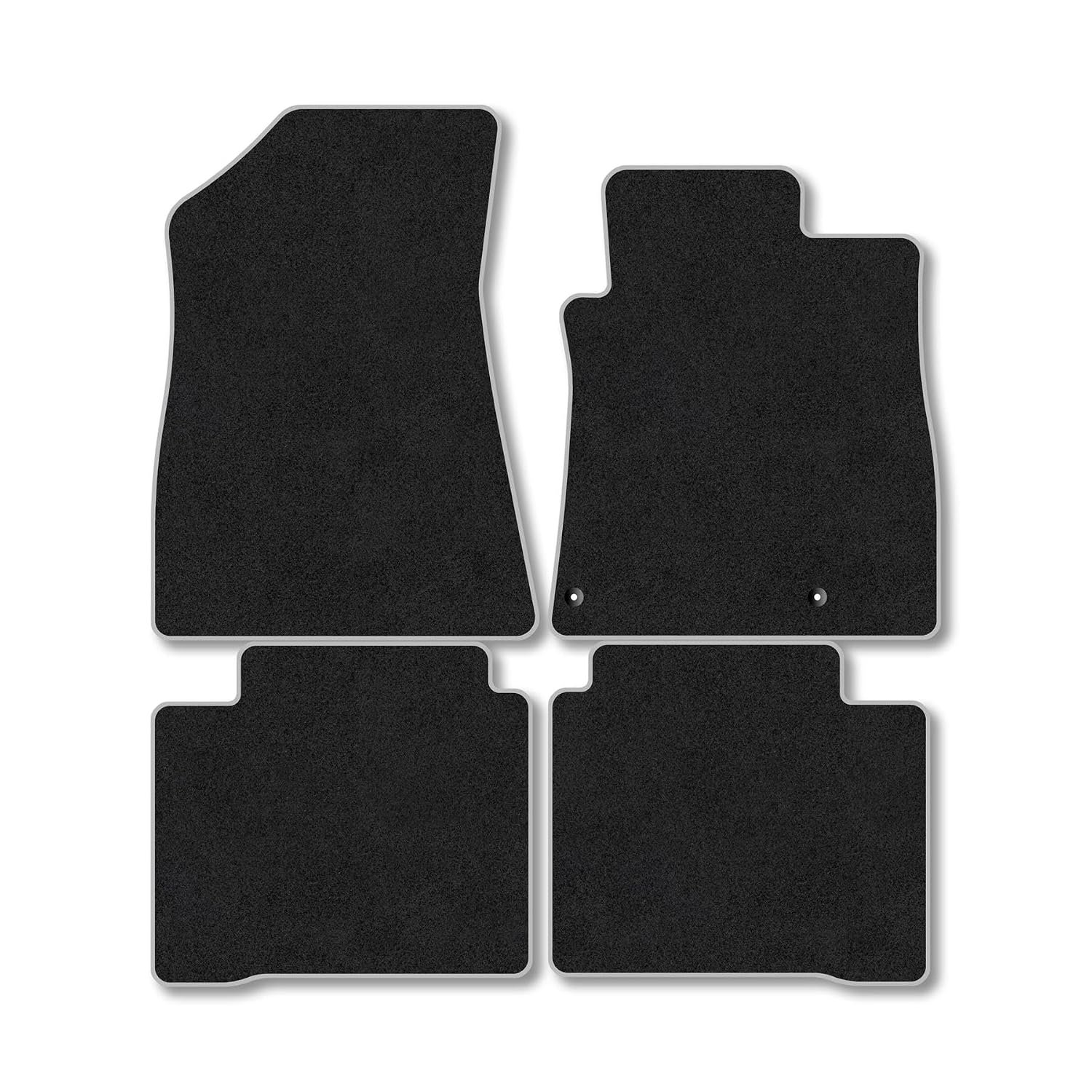 Kia Niro HEV (2022+) Car Mats Accessories Tailored Fit Carpet Floor Mats Non Slip Grey Trim Accessory Compatible Front Rear Set Anti Slip Full Coverage Granulated Backing Hand-Finished Clips
