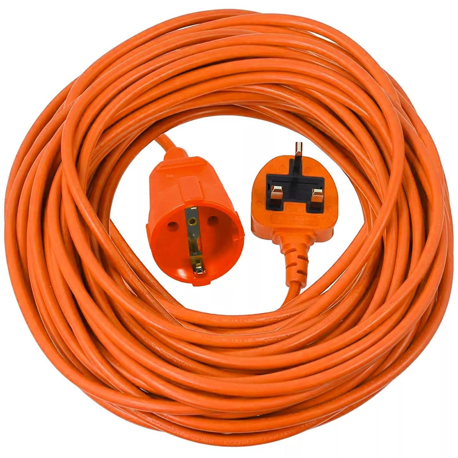SPARES2GO 20m Extra Long Power Cable UK 3 Pin Plug for Qualcast Lawnmower Trimmer Strimmer