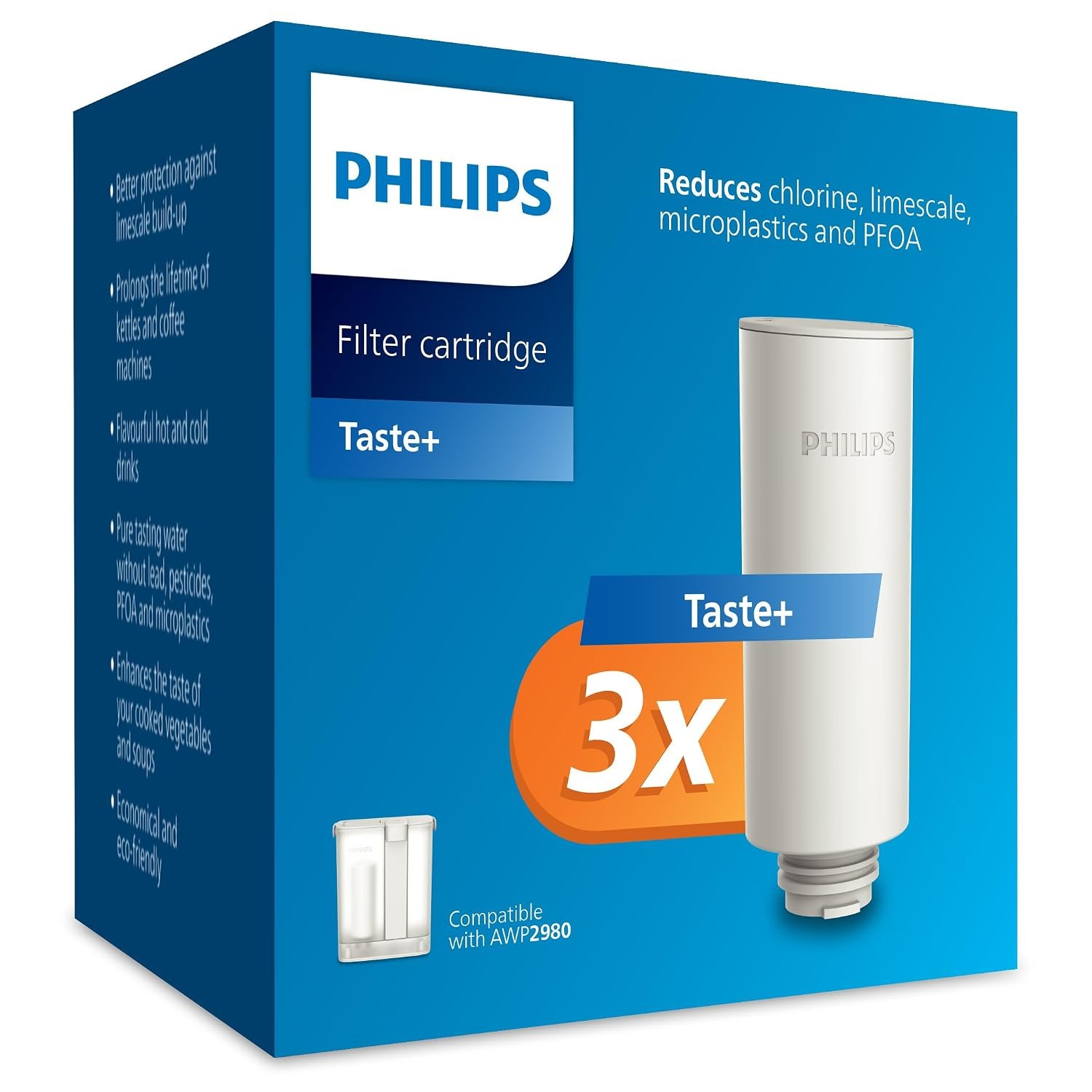 Philips Water On Demand Filtered Water Dispenser Replacement Filter - 3pack – Taste + Improves Taste and Reduces impurities, BPA-Free