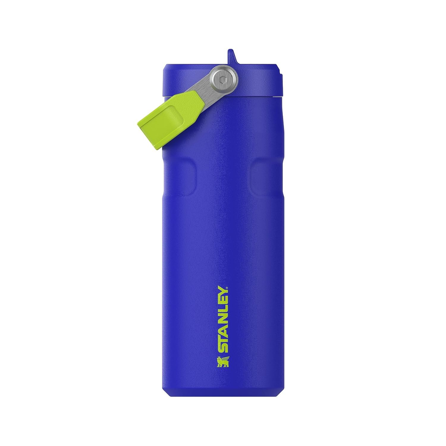 Stanley 1913 Flip Straw Sports Water Bottle with Straw 0.47L - 8 Hours Cold - 40 Hours Iced - Stainless Steel - BPA Free - Leak Resistant - Fits in Cup Holder - Dishwasher Safe - Cobalt Chartreuse