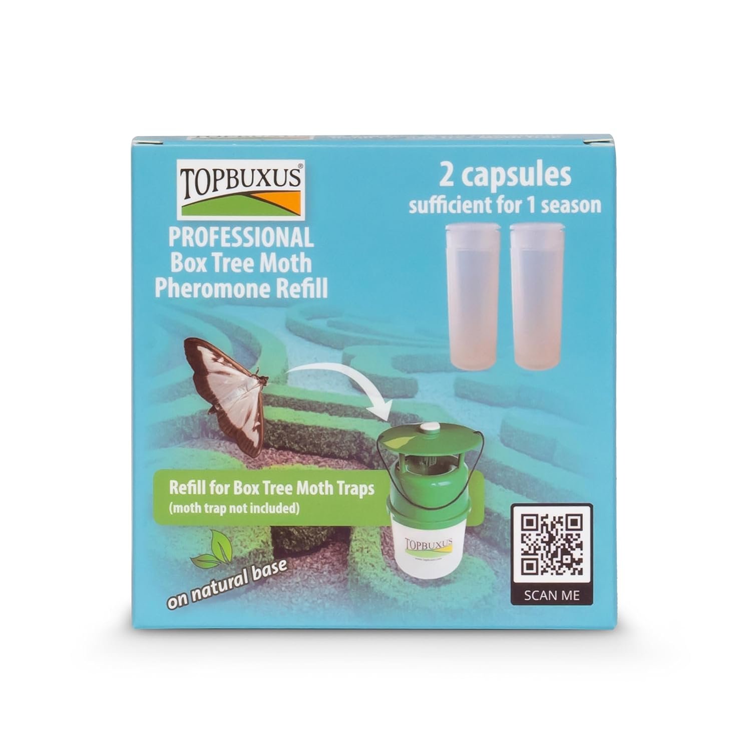 TOPBUXUS Pheromone Lure Refill for Box Tree Caterpillar Moth Traps – 2 Capsules for 1 Season