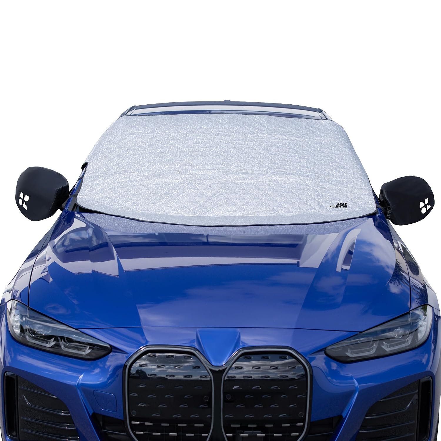 Hillington Car Windscreen Cover for Sun Protection - Reversible Sun Shade UV Protective Front Window with Wing Mirror Covers - All Weather Water Resistant Sun UV Snow Ice Frost Car Windshield Cover
