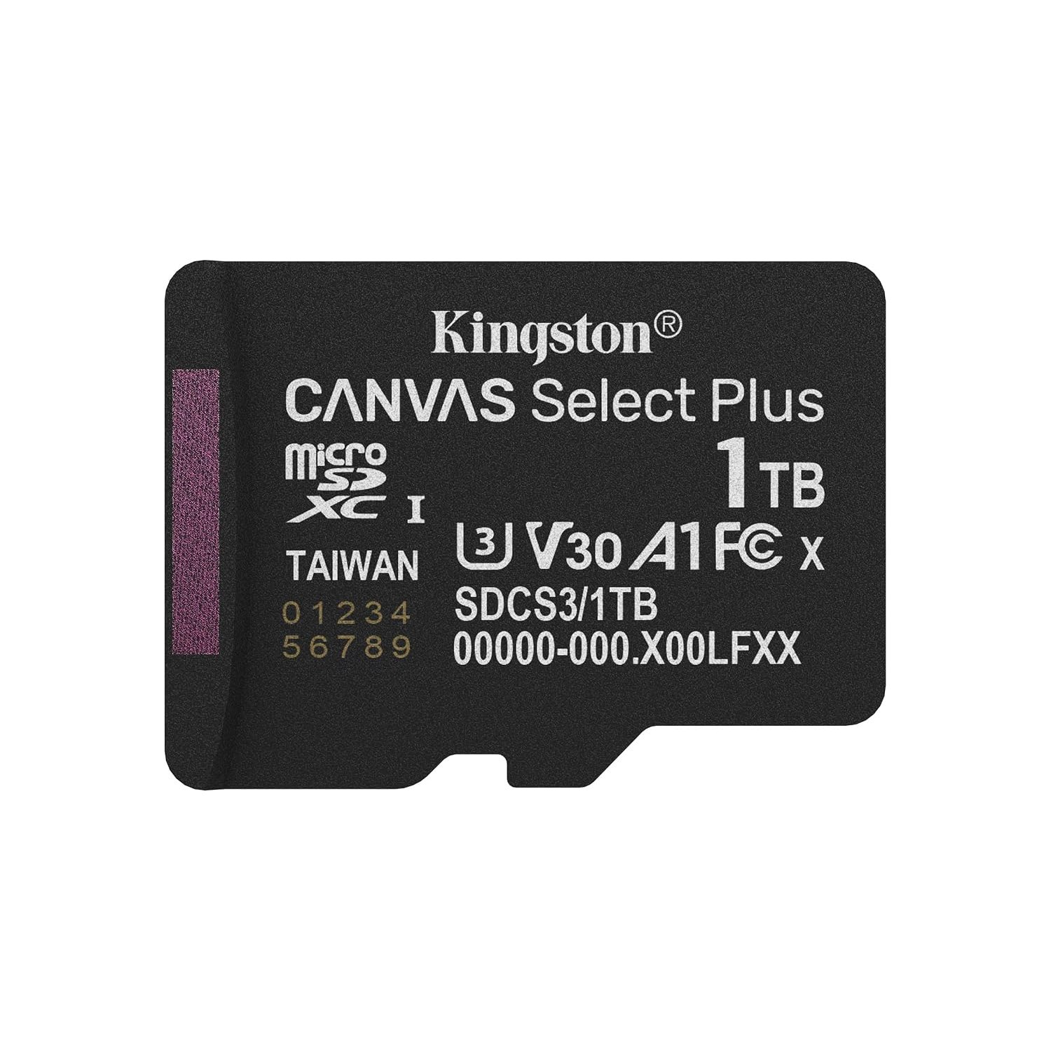 Kingston Canvas Select Plus microSD Memory Card 1TB micSDXC Gen3 150R A1 Single Pack w/o ADP - SDCS3/1TBSP