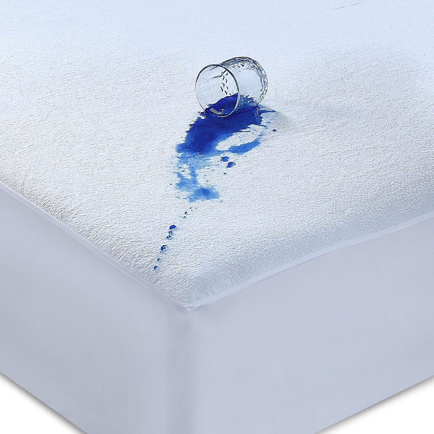 Caroline Shatuik Waterproof Mattress Protector Single,30cm Extra Deep Stretch Skirt Non-Noisy Terry Top Single Mattress Cover Single Bed(90 x 190cm)
