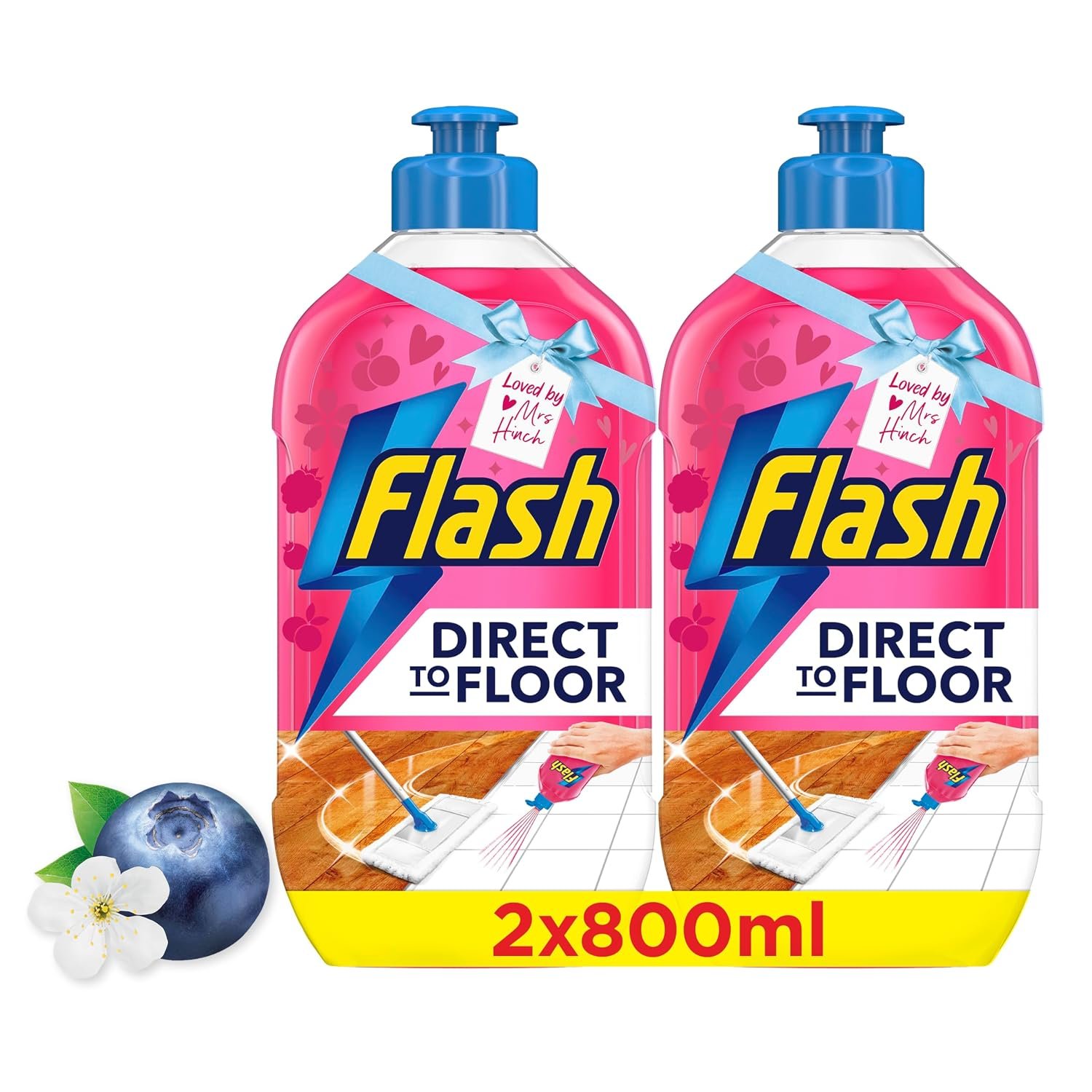 Flash Direct to Floor Berry & Cherry Blossom All Purpose Floor Cleaner 2x800ML