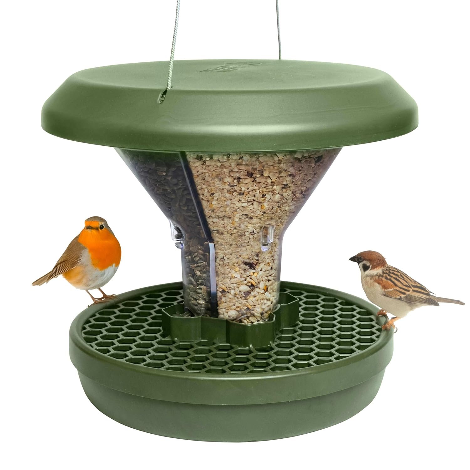 Bird Feeders Hanging Station - Davos - Smart Bird Feeder - No Mess Bird Seed - Seed Tray - Gardening Gifts - Bird Watching Gifts - Bird Table - Robin Food - Blackbird