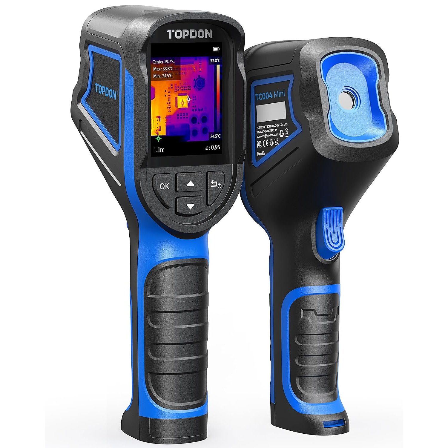 TOPDON Thermal Imaging Camera TC004 Mini, 240x240 IR Resolution, 15H Battery Life, -20°C to 450°C, 25Hz, Thermal Camera Handheld for Home Maintenance, Leak Inspection, HVAC Inspection