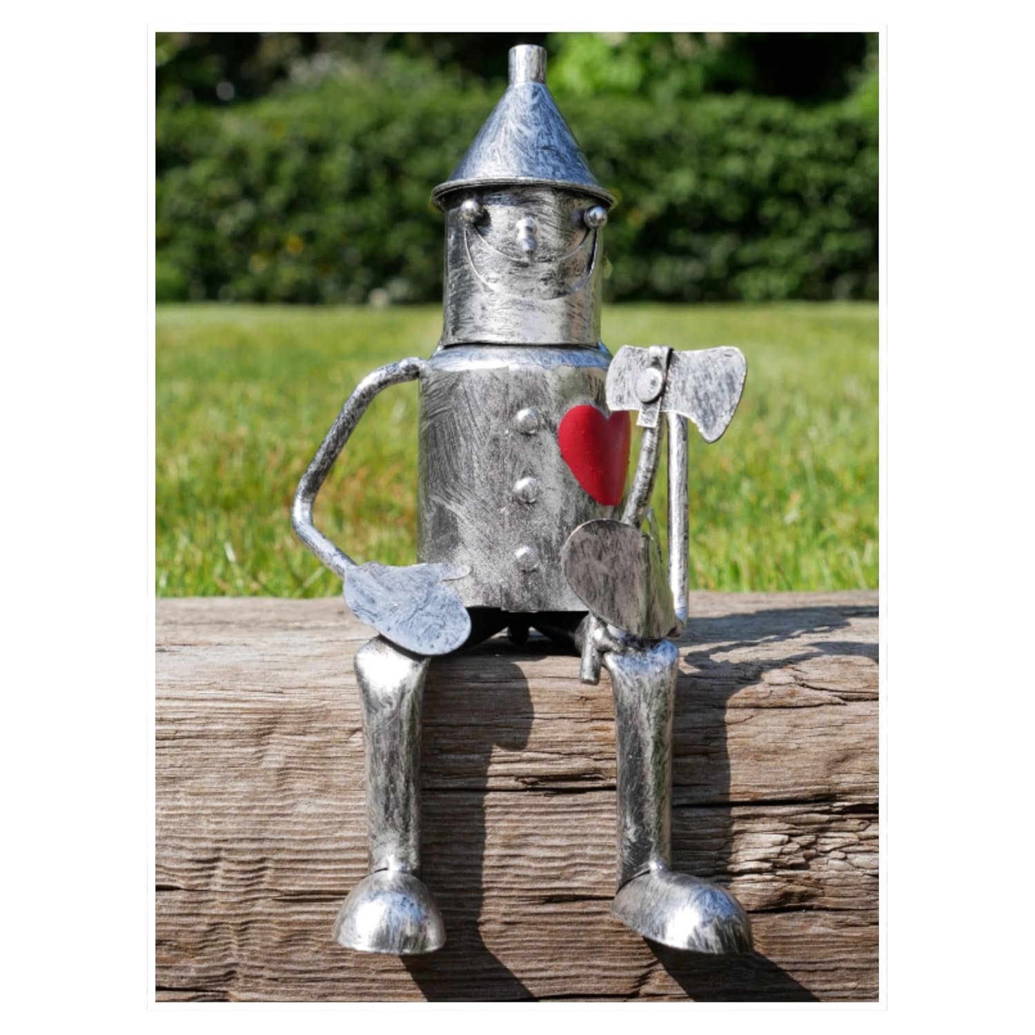 My Square Mile Tin Man 10 Year for Couple, Garden Metal Statue, Wizard of Oz, Suitable for Indoor/Outdoor Use (Mini Sitting (22cms))