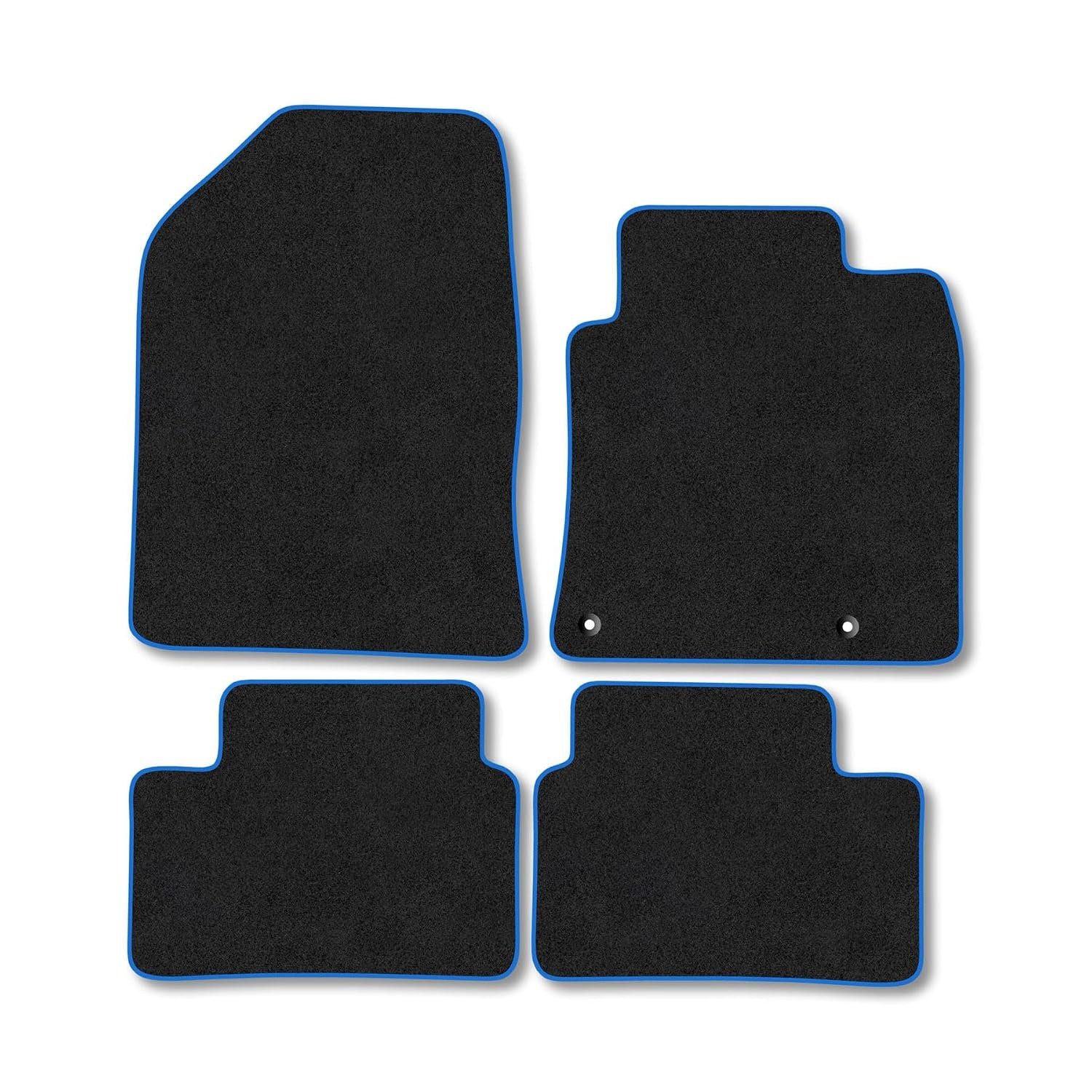 Kia XCeed (2019+) Car Mats Accessories Tailored Fit Carpet Floor Mats Non Slip Blue Trim Full Coverage Compatible Accessory Granulated Backing Front Rear Set Anti Slip Hand-Finished Clips