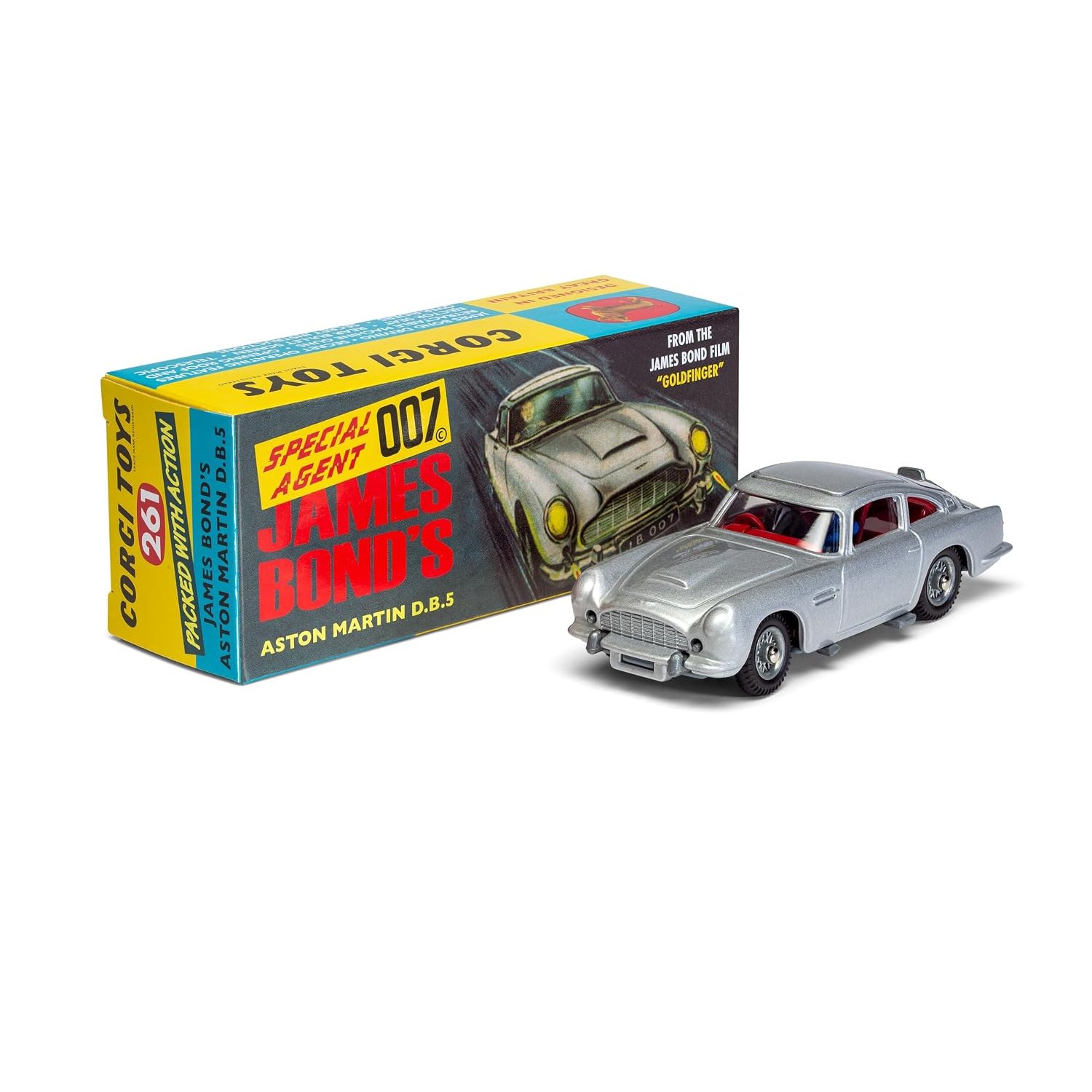 Corgi Diecast Model Cars - RT26101S James Bond Aston Martin DB5 - Iconic 007 Collectible Car Model for Men & Women - Small Die Cast Toy Models for Boys, Gift for Motor Enthusiasts