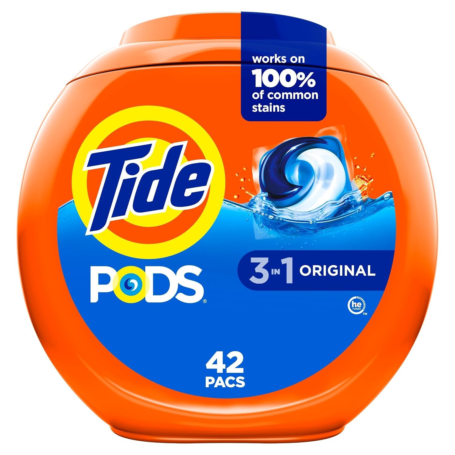 Tide 3-in-1 PODS Laundry Detergent, Original, 42 Count