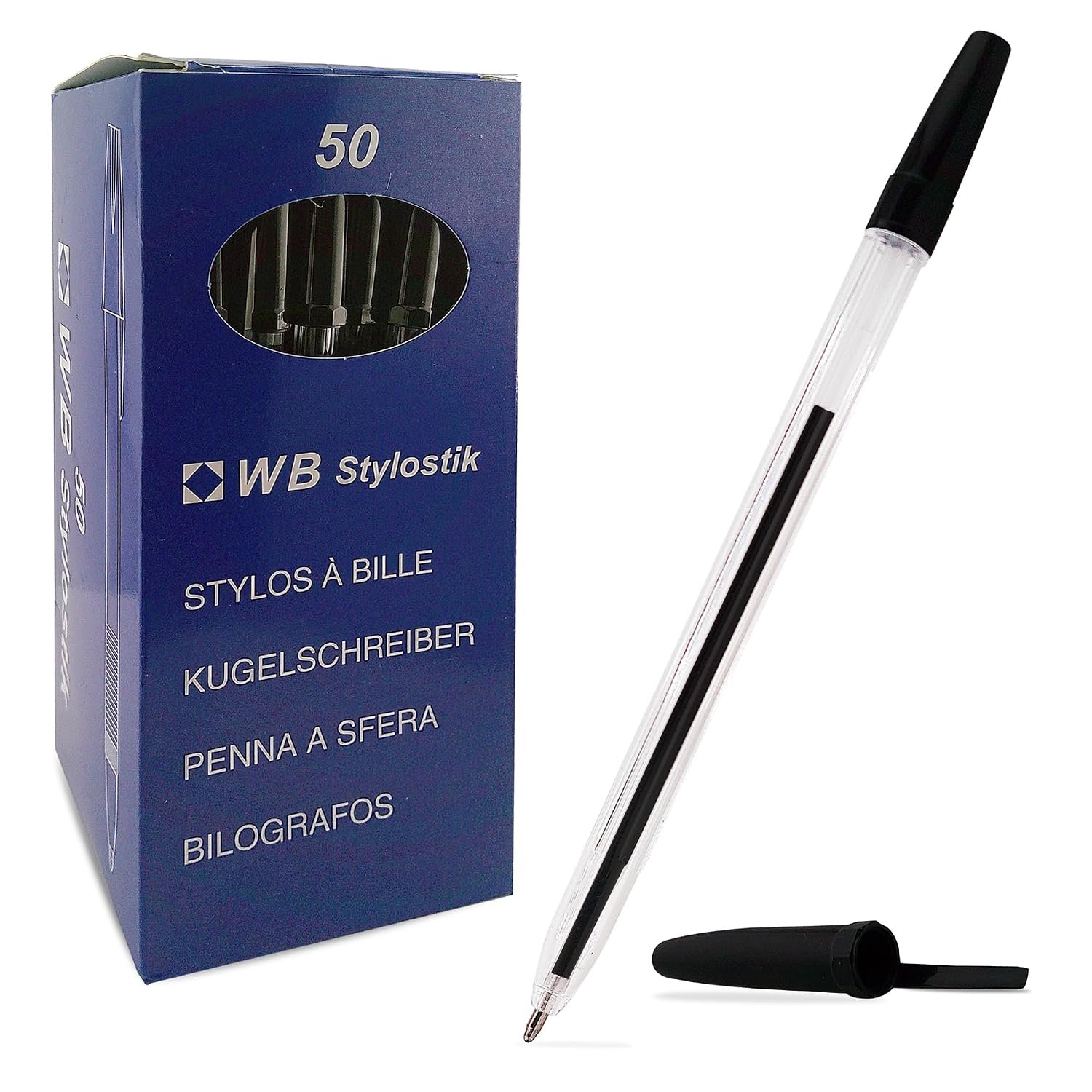 Stylostik Black Pens Pack of 50 Biros