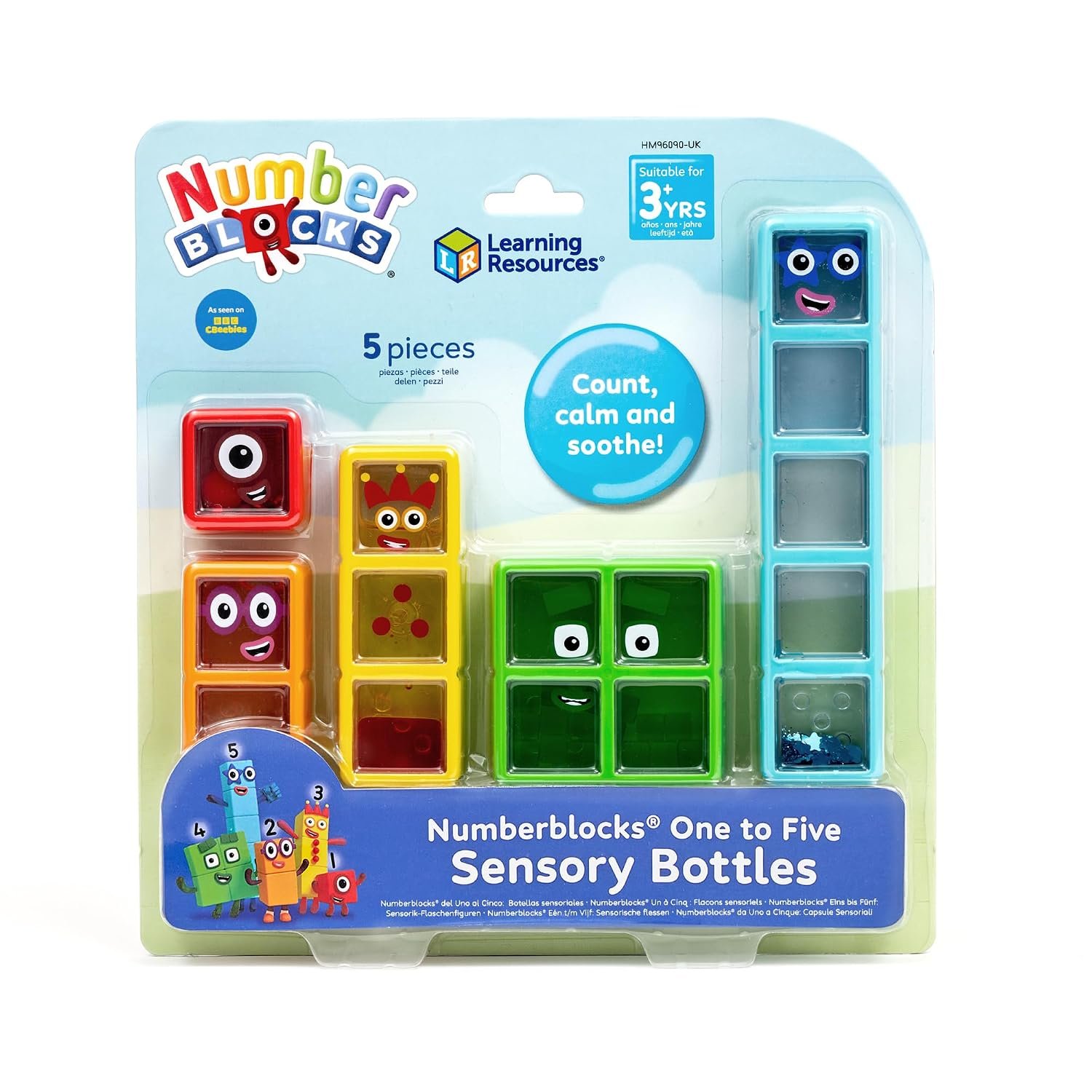 Learning Resources Numberblocks One to Five Sensory Bottles, Action Figure Set, Toy Figures & Playsets, Counting Blocks, Fidget for Kids, Sensory Resources