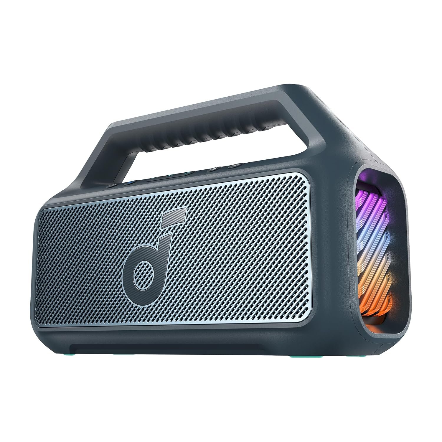 soundcore Anker Boom 2 Bluetooth Speaker, Outdoor Speaker with 80W, Subwoofer, BassUp 2.0, 24H Playtime, IPX7 Waterproof, Floatable, RGB Lights, Custom EQ, USB-C, Portable for Camping, Beach, Garden