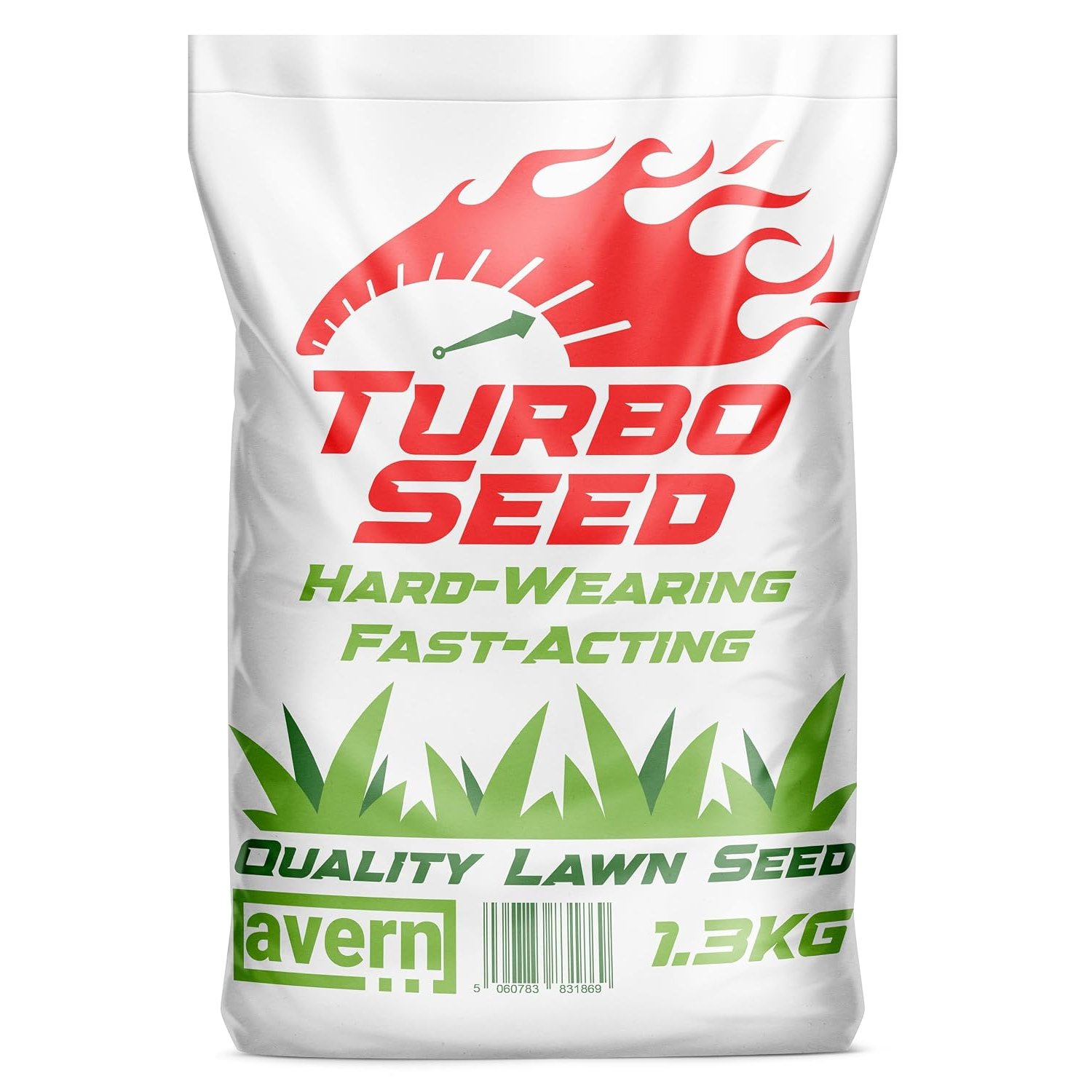 Avern Turbo Fast Growing Grass Seed 2.6KG, Lawn Seed for Overseeding, Patch Repair and New Lawns, Hard Wearing, Dog Friendly, UK Gardens, Covers up to 156 sqm